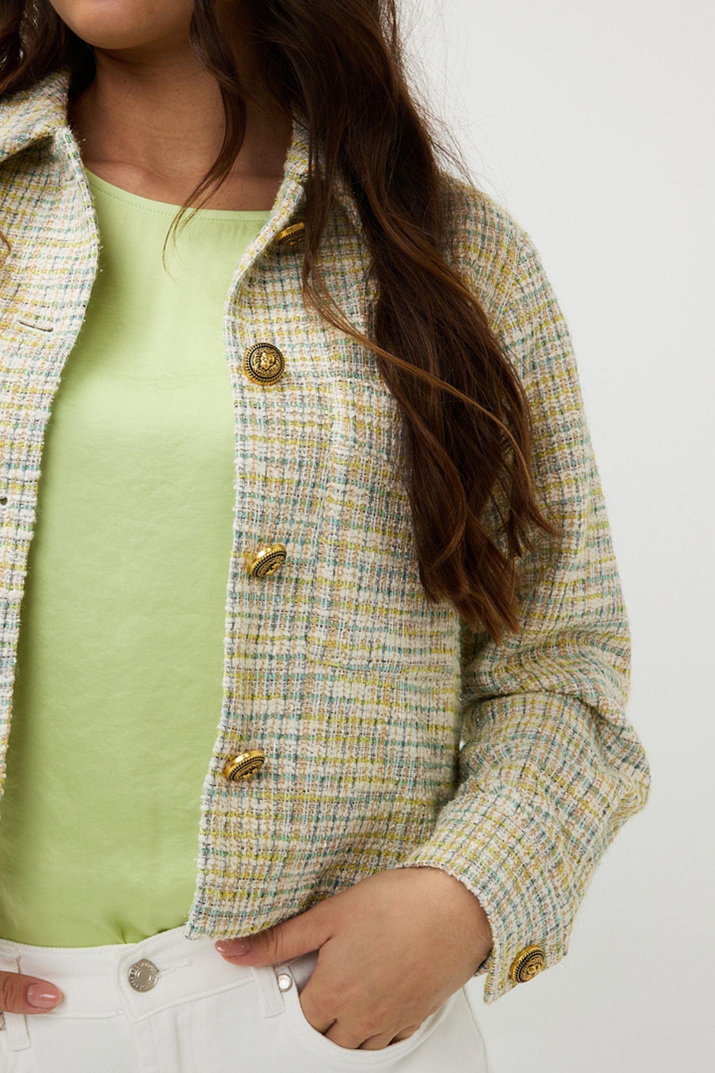 JACKET TWEED FANCY BUTTON MULTI COLOR 7