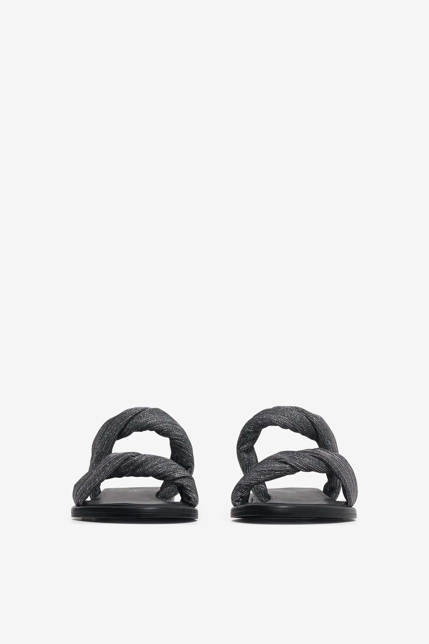 TWIST GLITTER MULES SILVER/BLACK 4