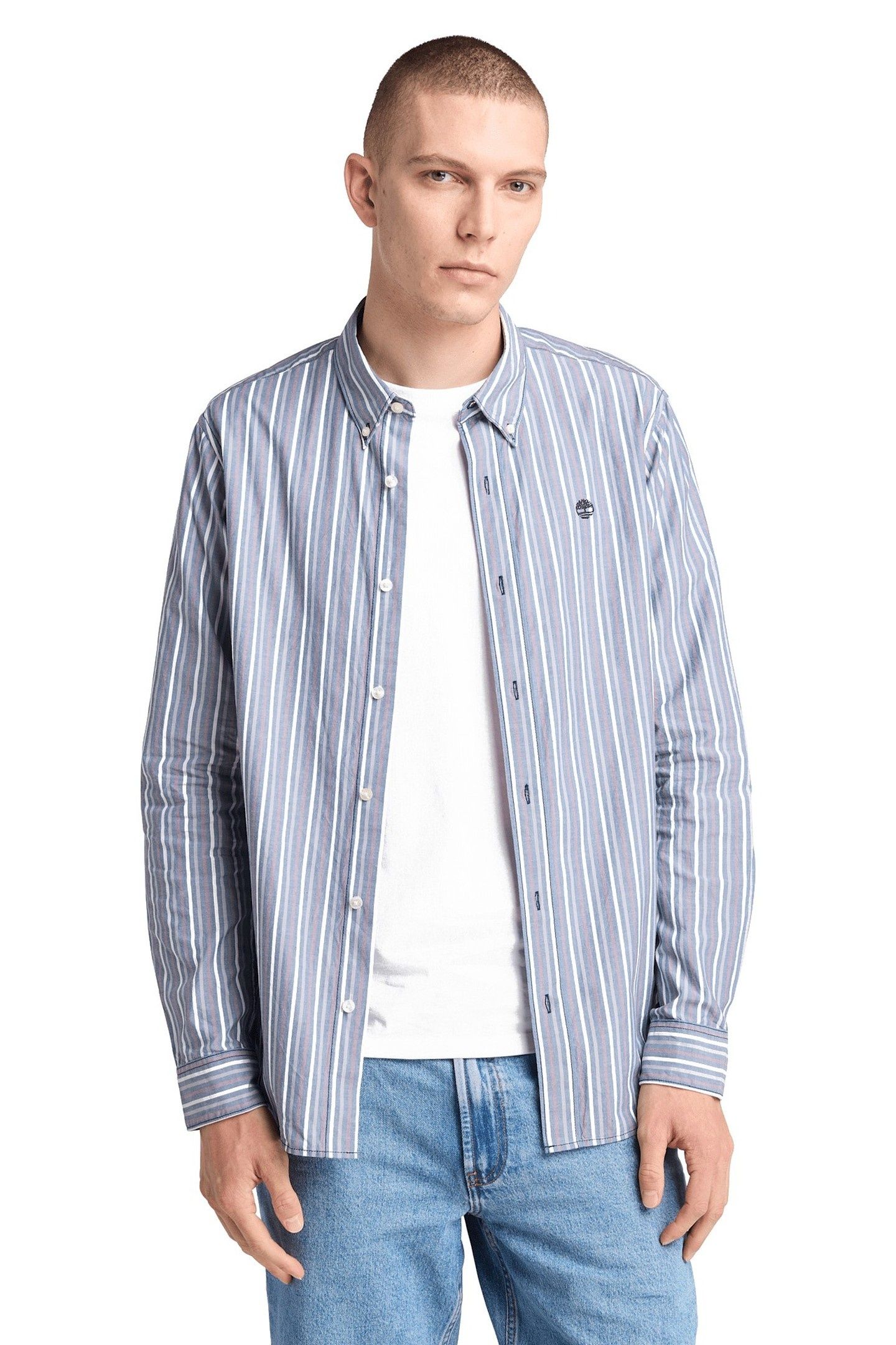 STRIPED SHIRT DARK DENIM YD 1