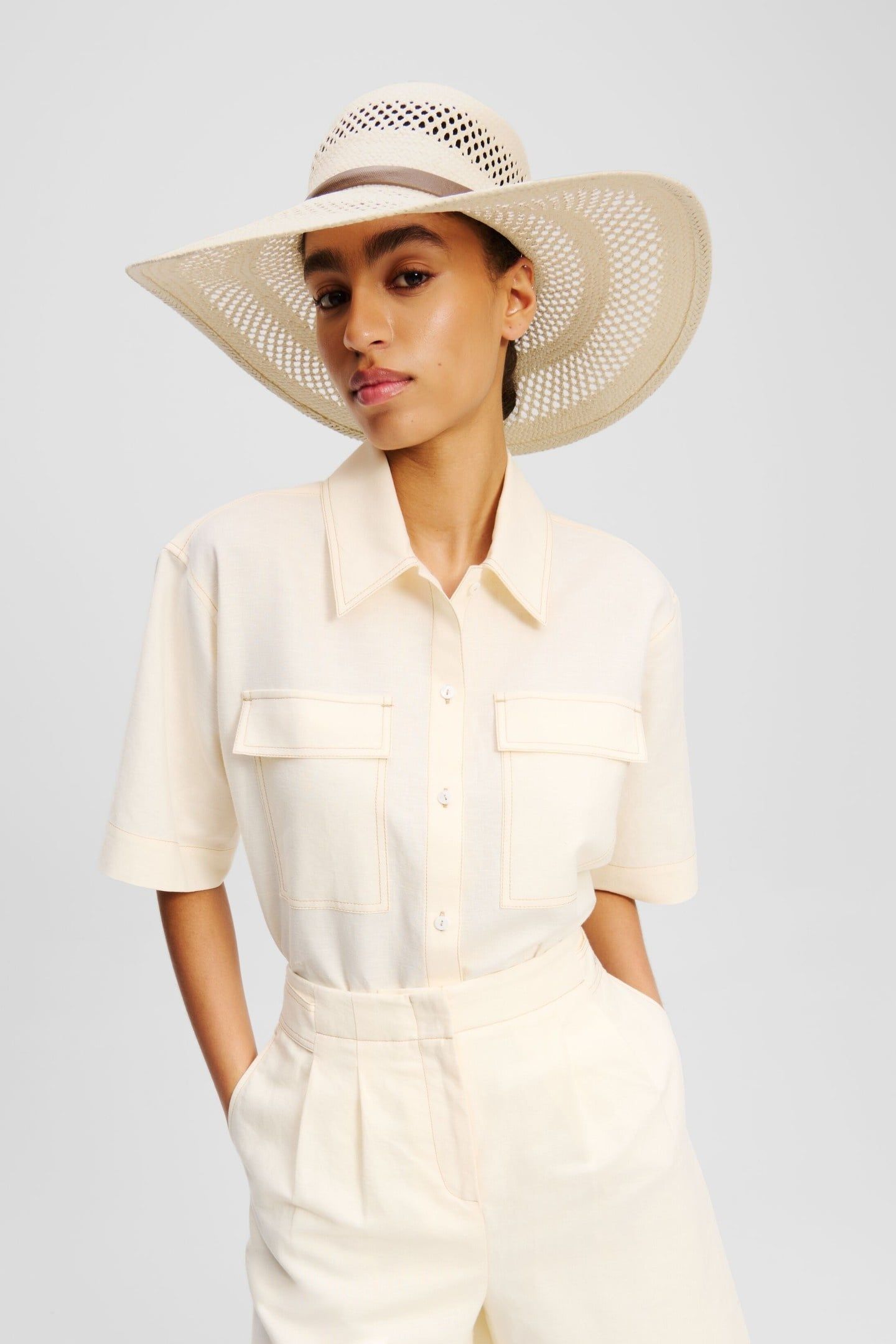 K/AUTOGRAPH BELT STRAW HAT NATURAL 1