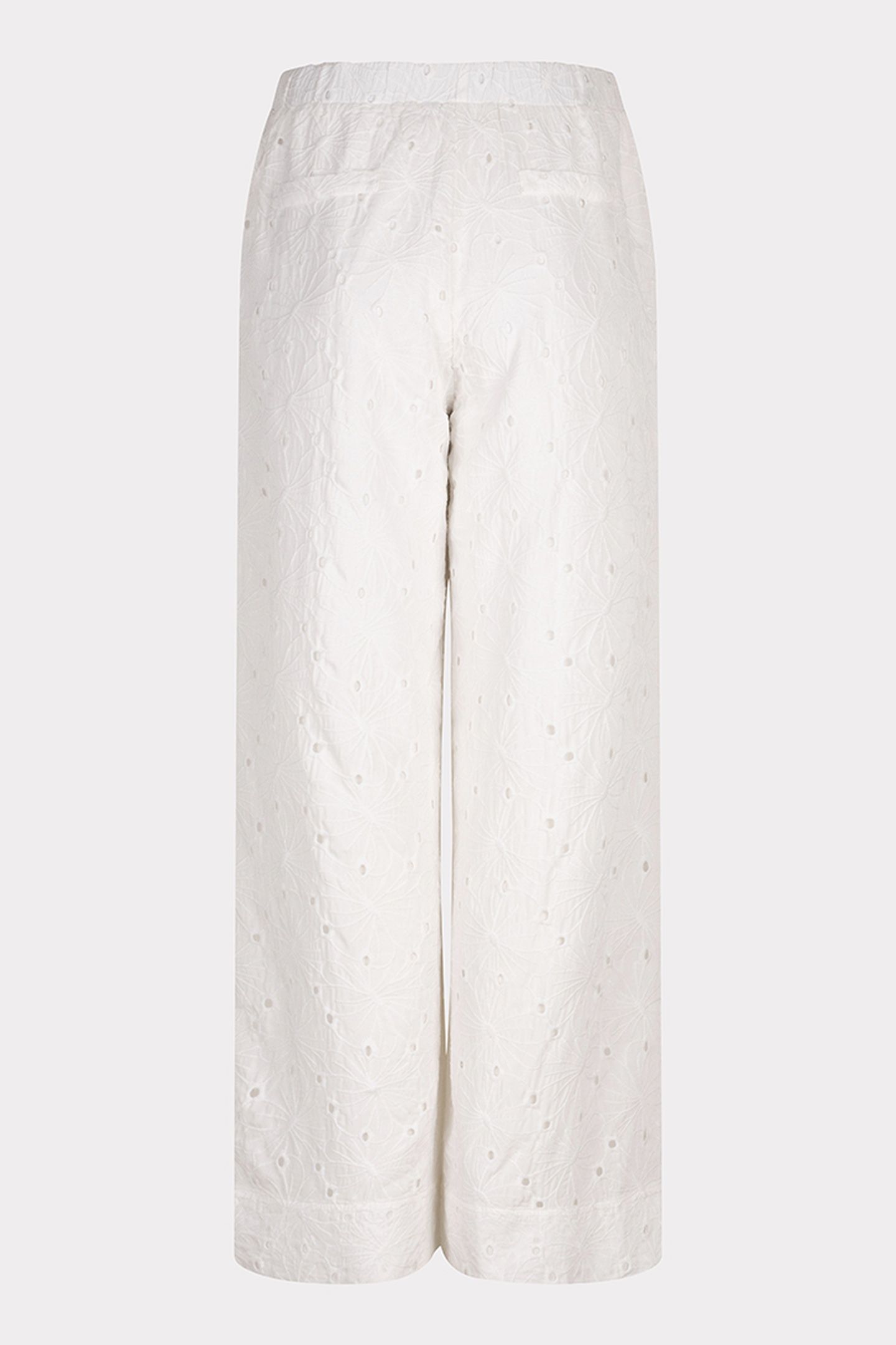 TROUSERS EMBROIDERY FLOWER OFF WHITE 5