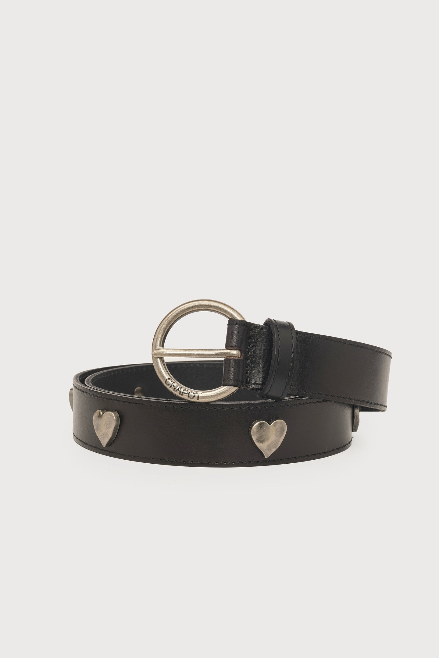 HAMMERED HEART BELT BLACK 1
