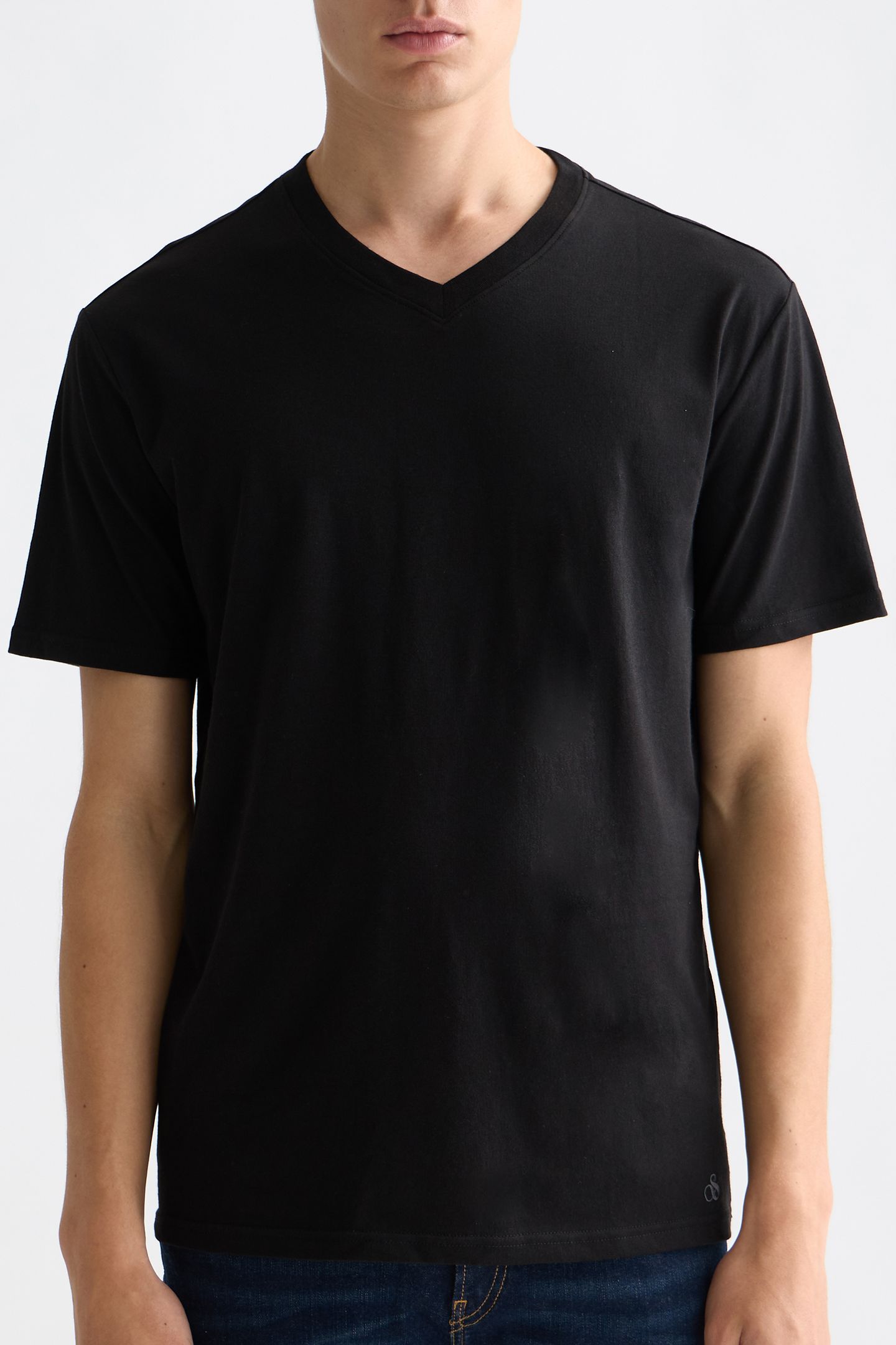 3PK MENS ULTRA SOFT V-NECK TEE UNDERWEAR BLACK/BLUE/WHITE 2