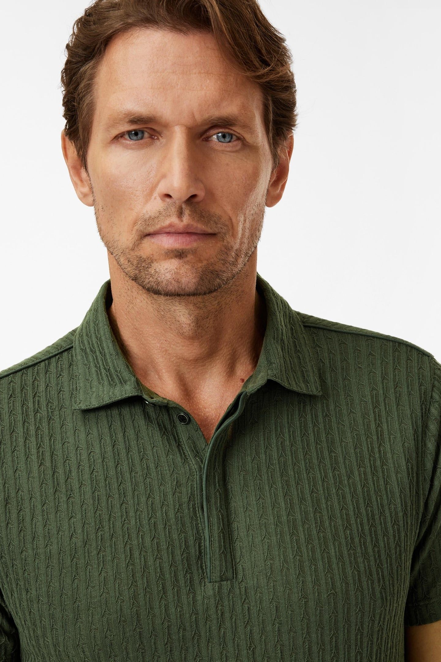 GRANA REGULAR FIT SS POLO IN JACQUARD ST MOSS 2