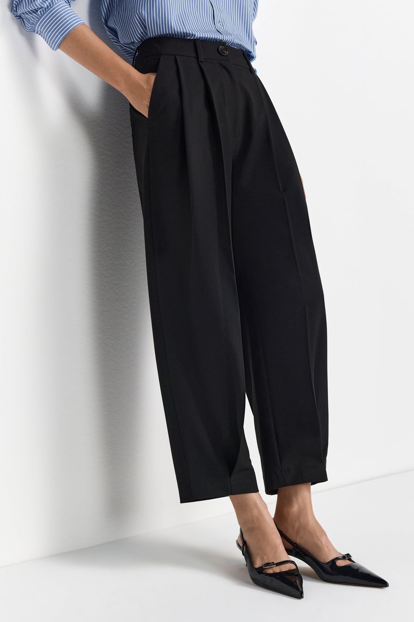 BARREL LEG PANTS RECYCLED BLACK 5