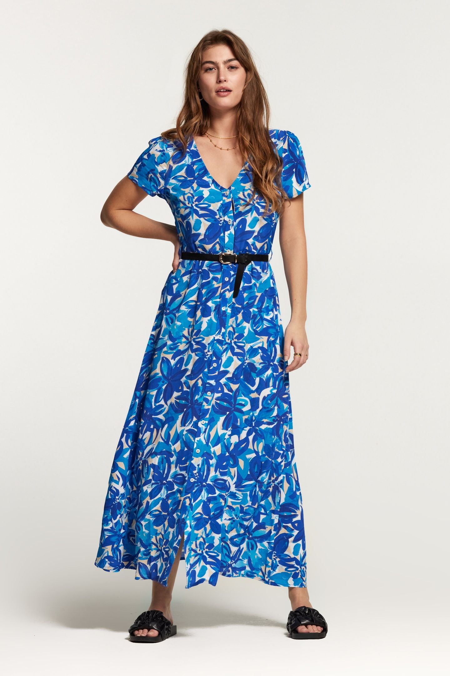 BRAZIL DRESS PAINTED FLOWER SPORTS BLUE 3