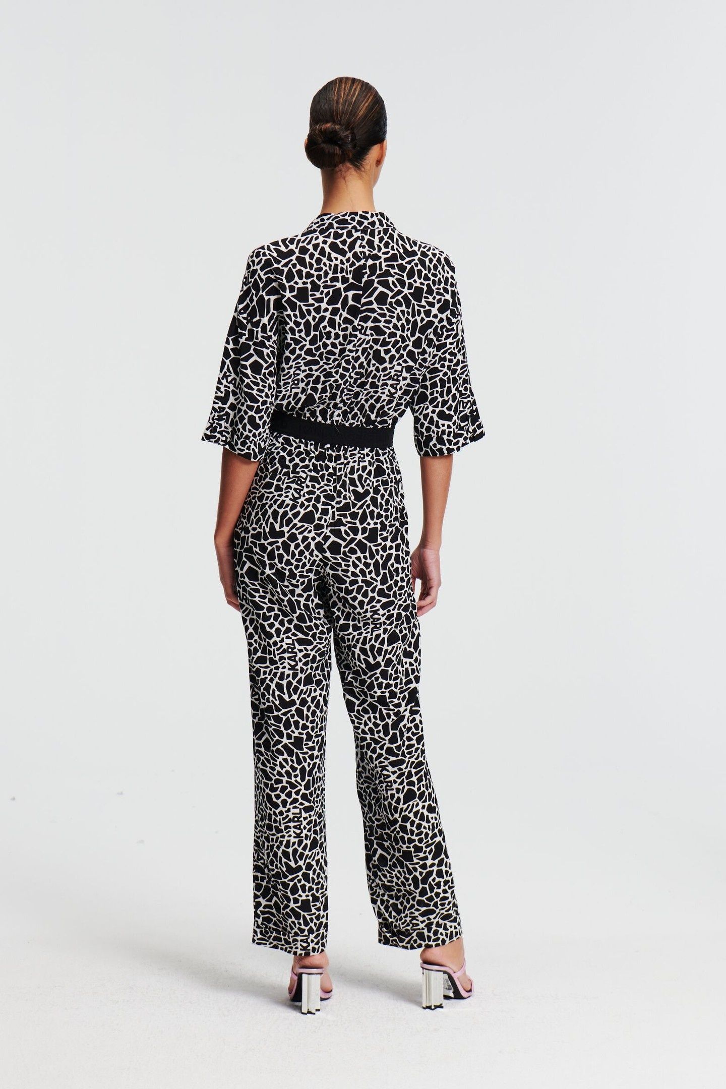 PRINTED JUMPSUIT GIRAFFE BLACK/WHITE 2