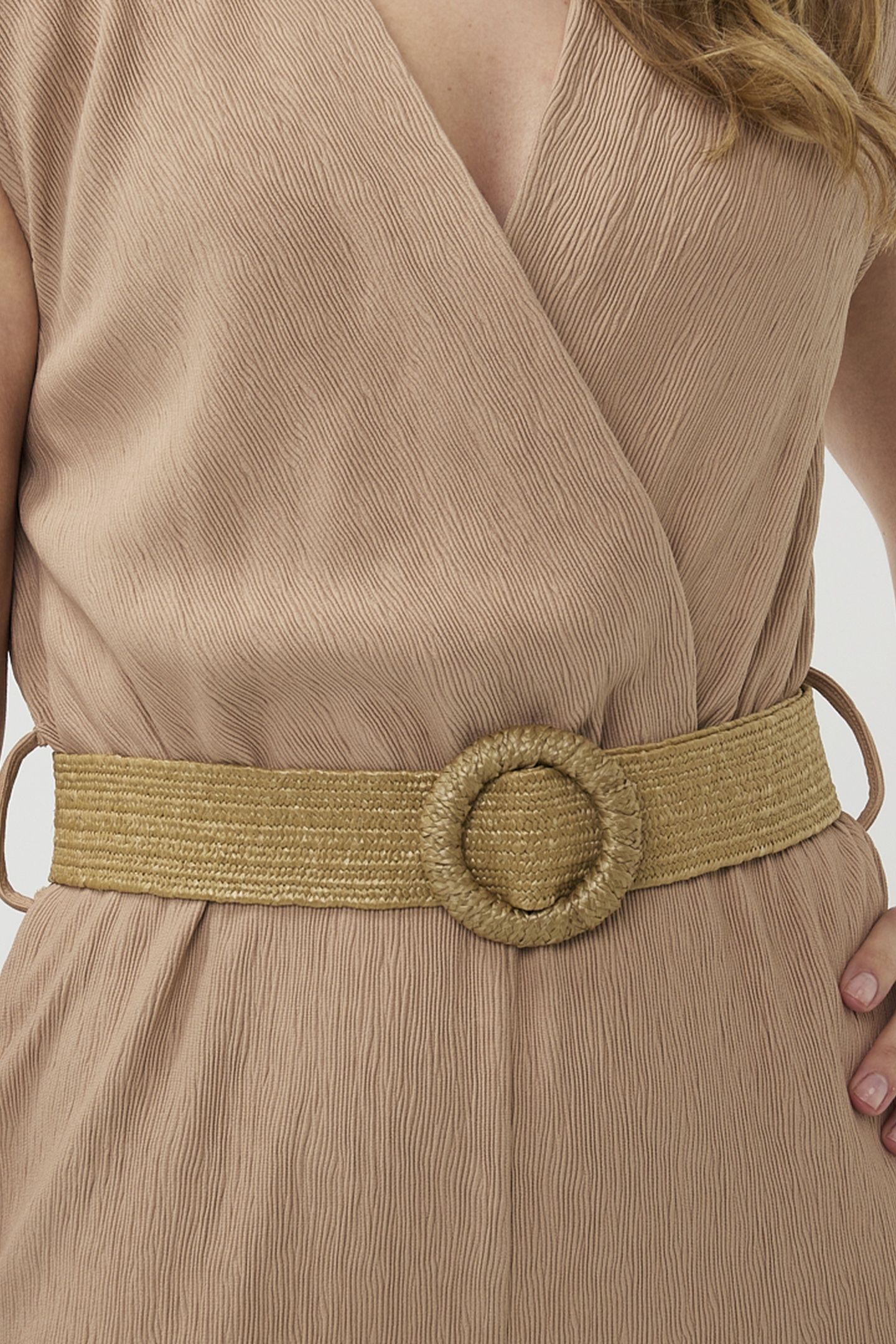 JUMPSUIT FANCY CRINKLE DARK SAND 6