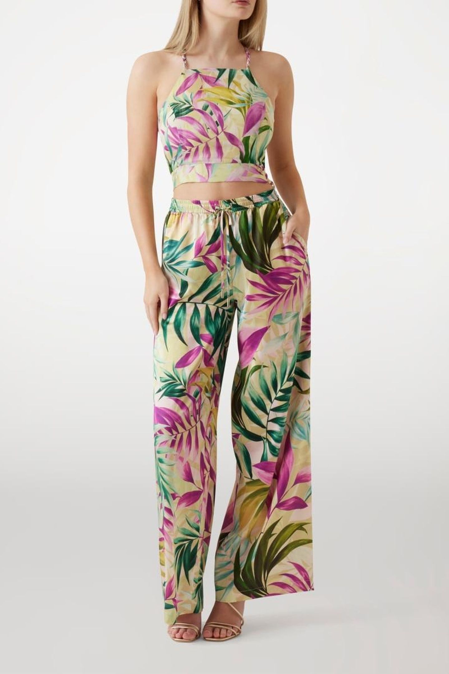 GUESS ECO SL GAELLE CROP TOP TROPICAL ESCAPE PRIN 1