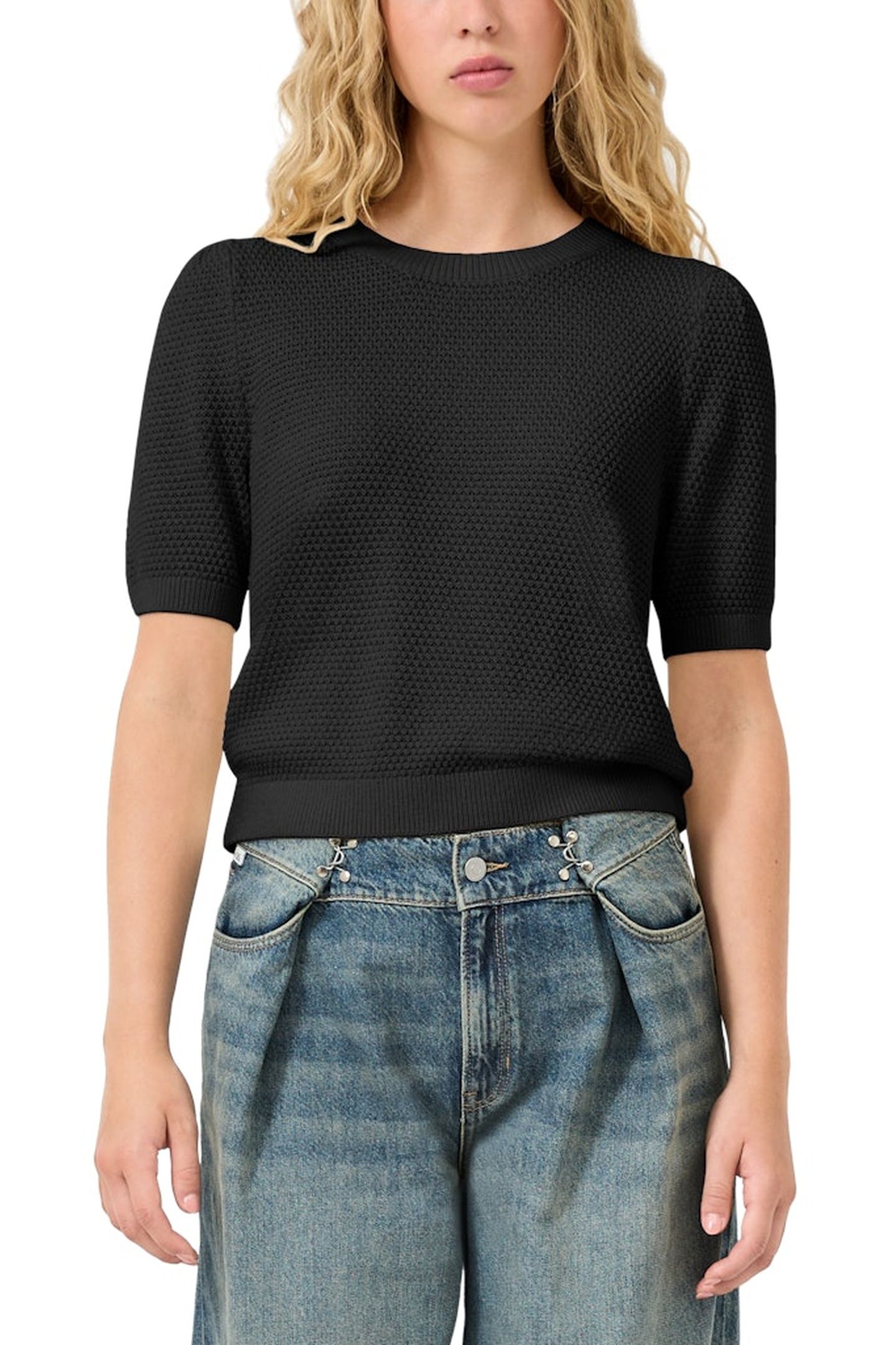 S.OLIVER-QS PULLOVER SHORTSLEEVE BLACK 1