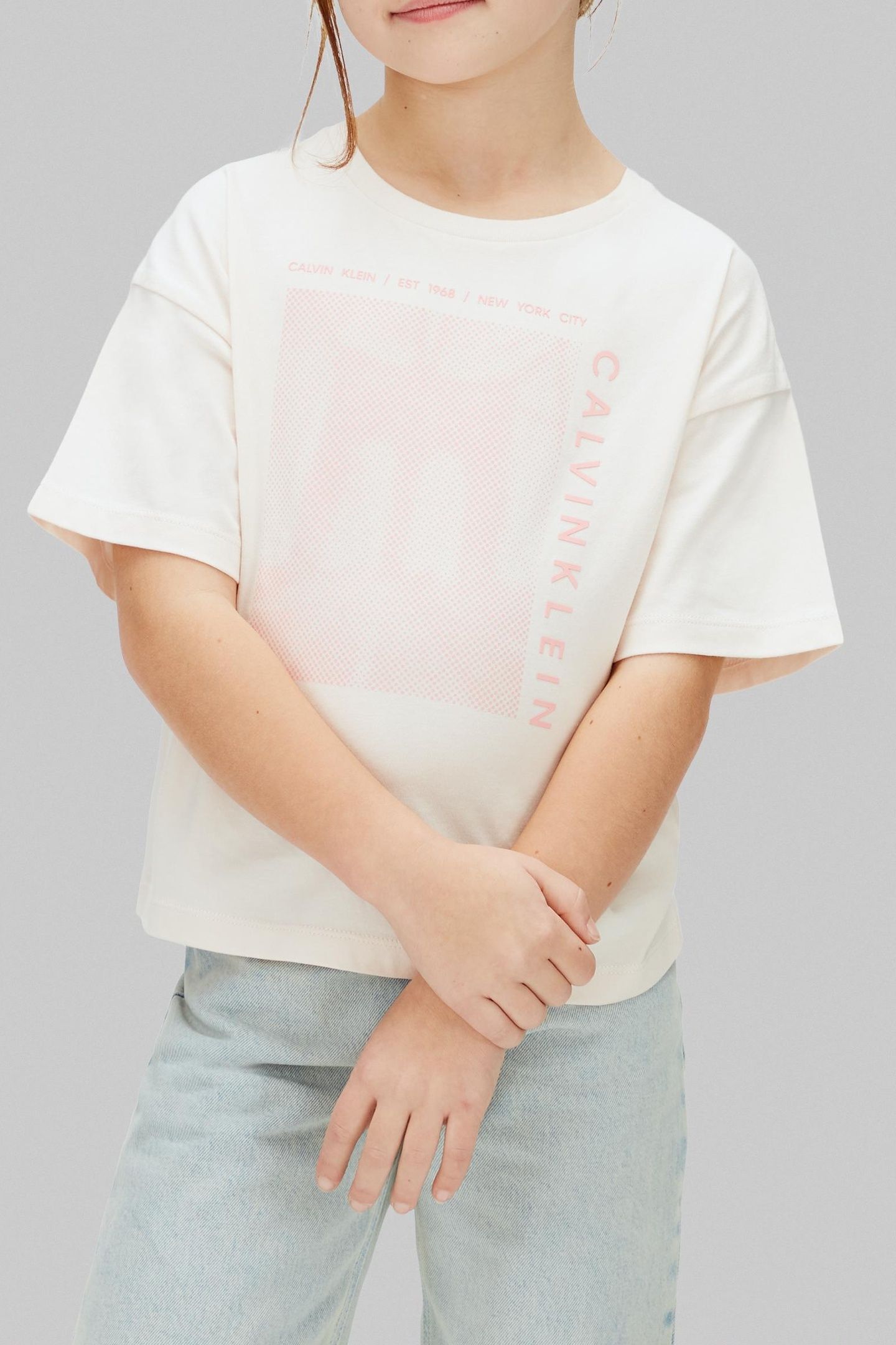 GIRLS CK BRIDGE GRAPHIC SS T-SHIRT PEARL 1