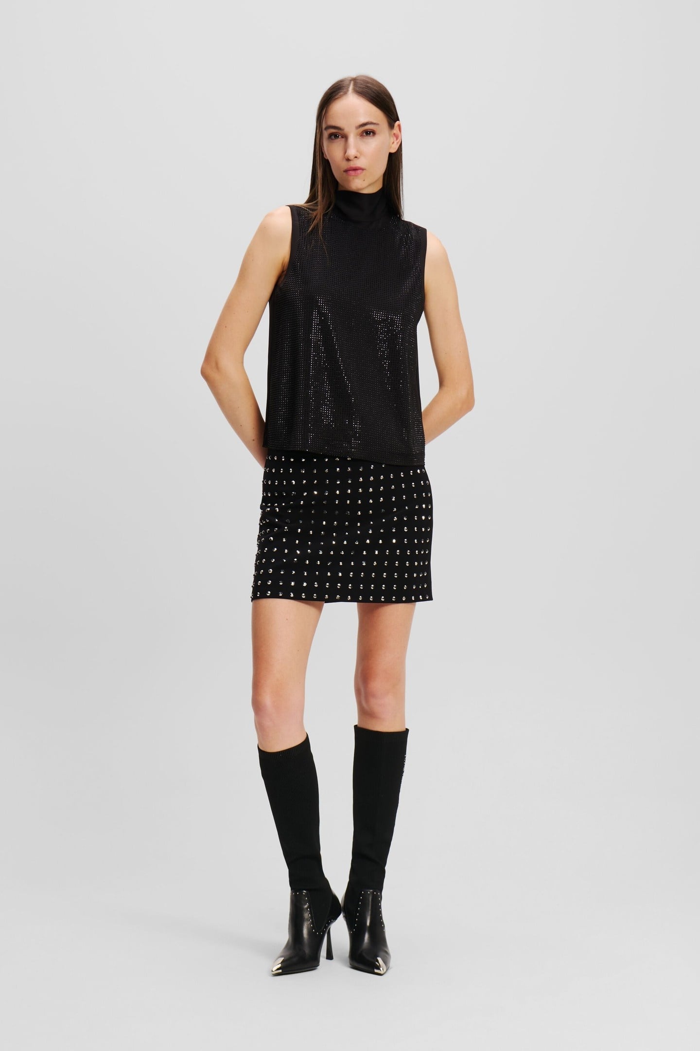 RHINESTONE EVENING TOP BLACK 5