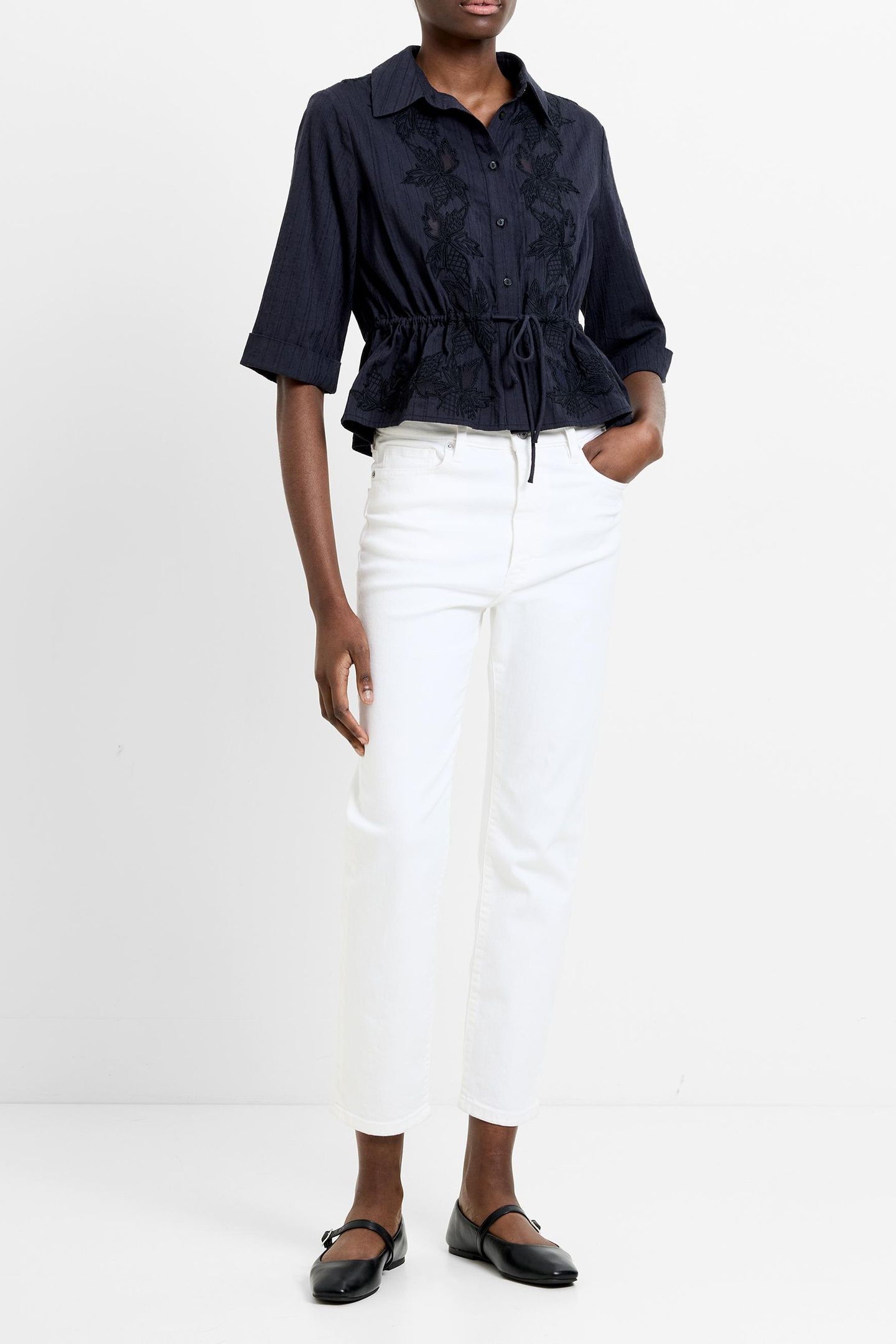 BARNET COTTON STRIPED SHIRT NAVY 2