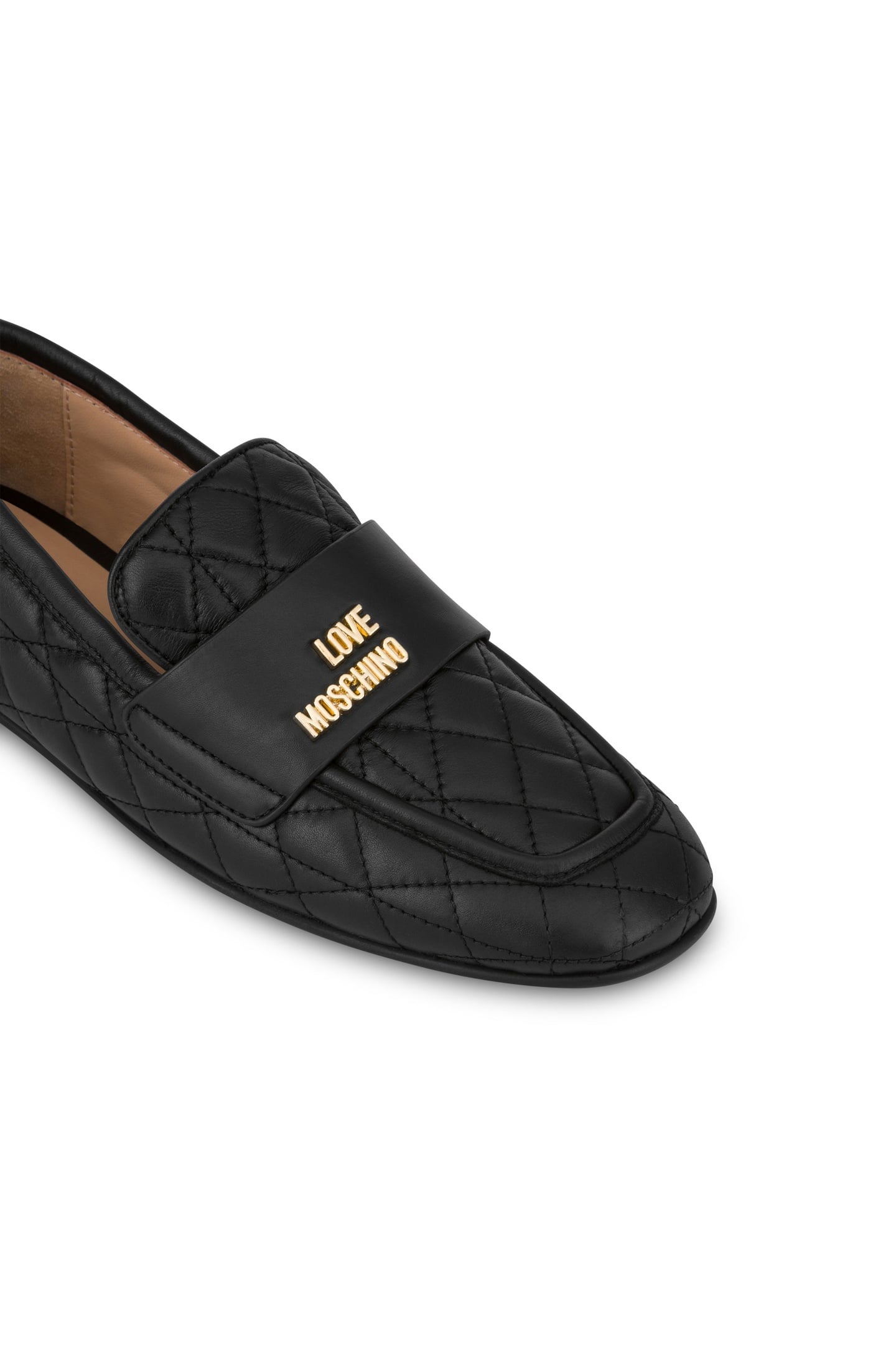 FLAT LOVE NAPPA LEATHER LOAFERS BLACK 4