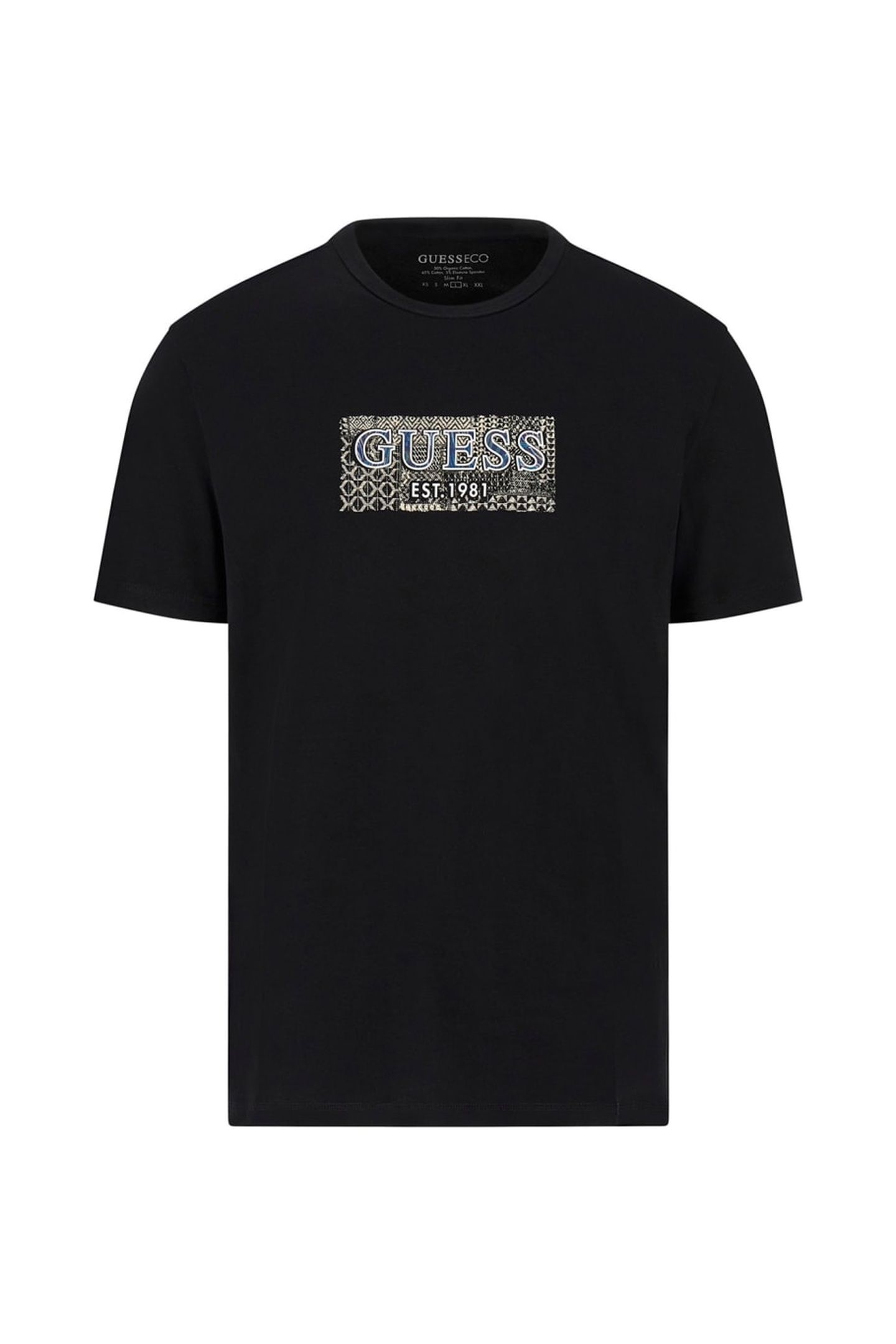 GUESS ECO SS CN GUESS BOX TEE JET BLACK A996 6