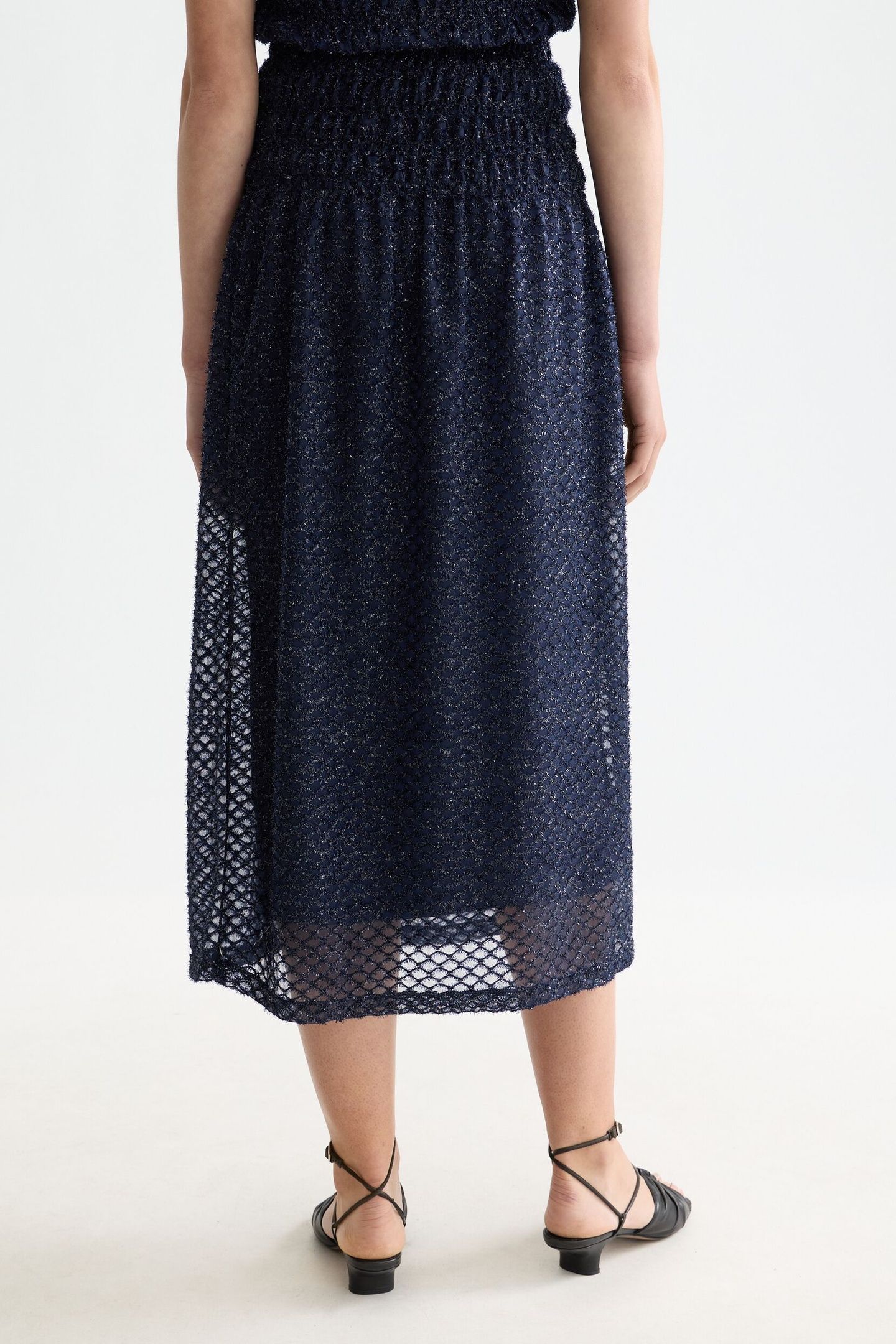 LUREX SMOCKED SKIRT PEACOAT 3