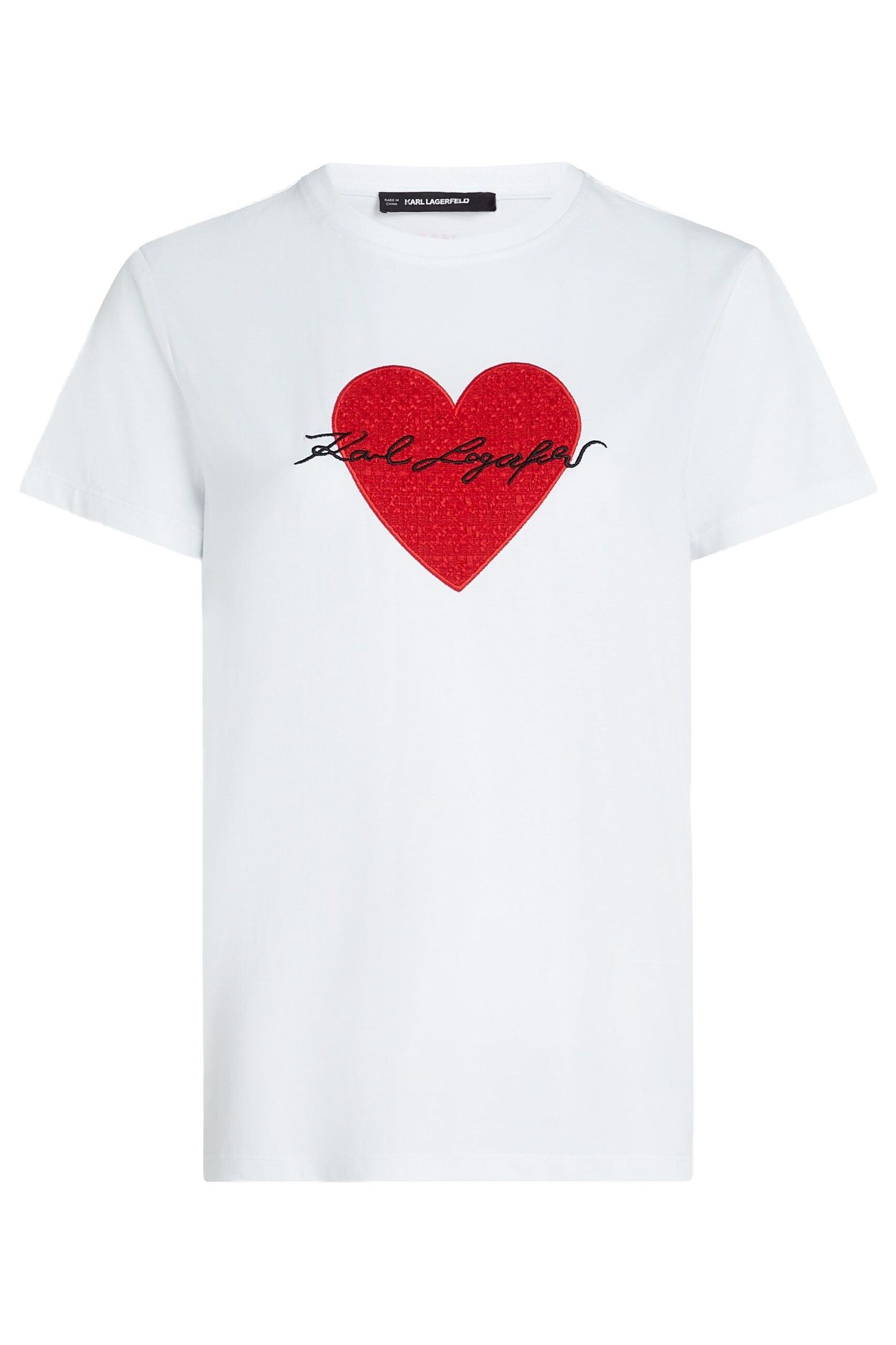 SIGNATURE HEART BOUCLE T-SHIRT WHITE 1