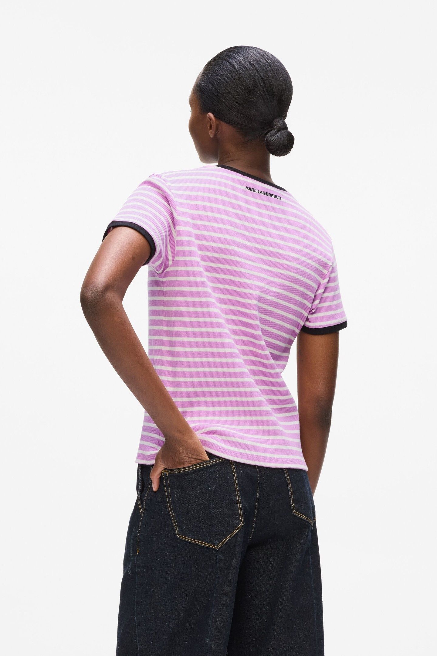 IKON PATCH STRIPED RIB TSHIRT OPERAMAUVE-CANNOLI 2