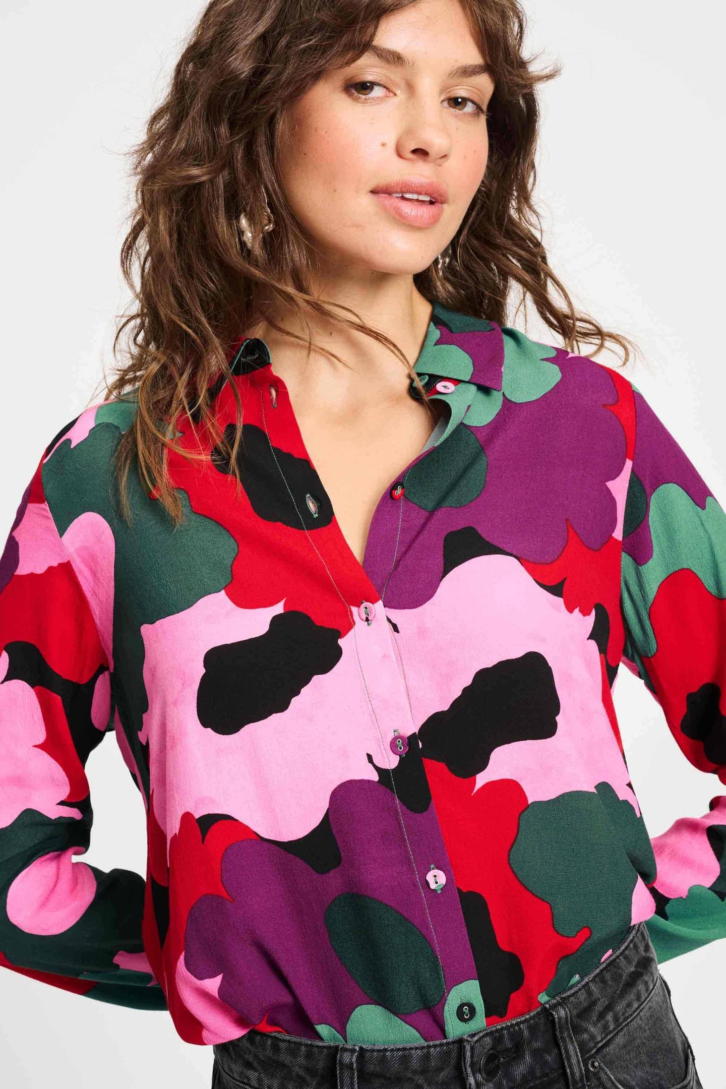 BLOUSE - MILA ABSTRACT FLOWER 1