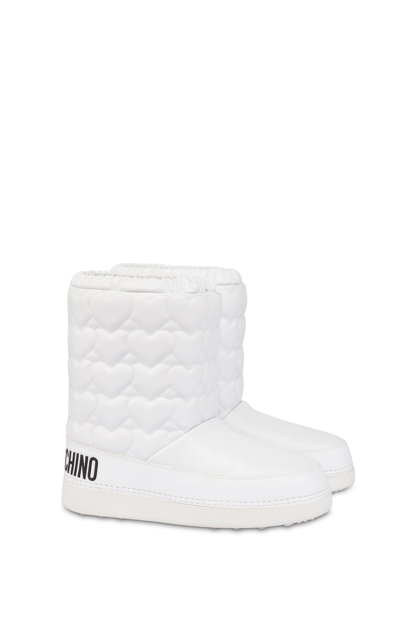 HEART QUILTED SNOW BOOTIES WHITE 1