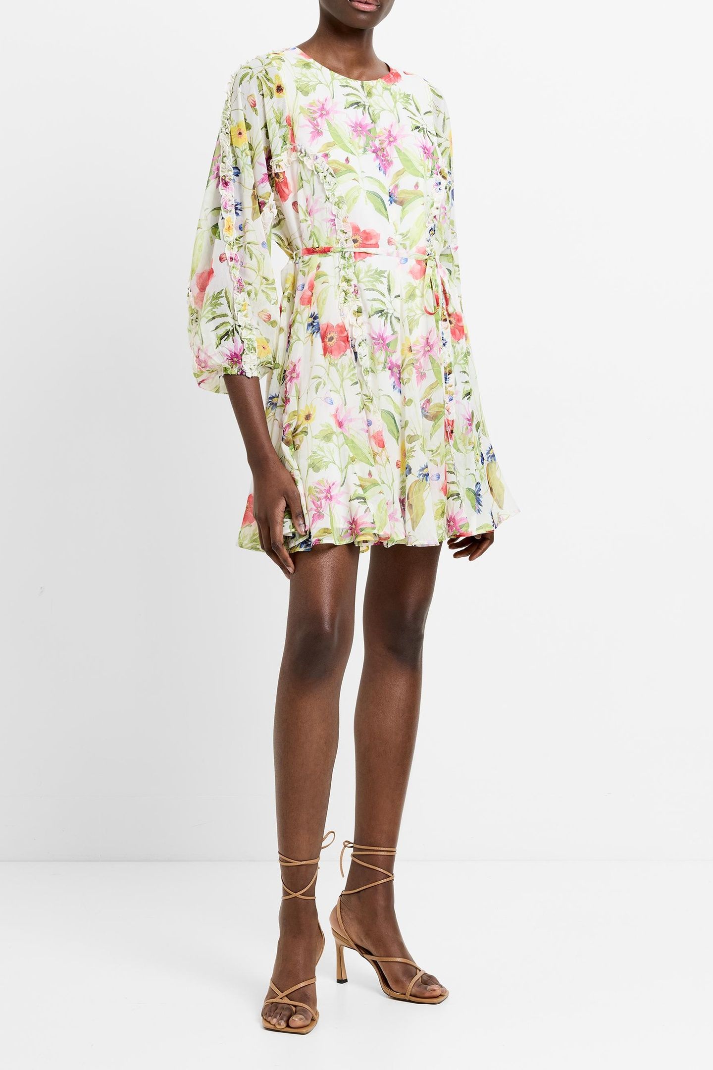 MONICA GODET FLIPPY DRESS S PORCELAIN CRM MULTI 3