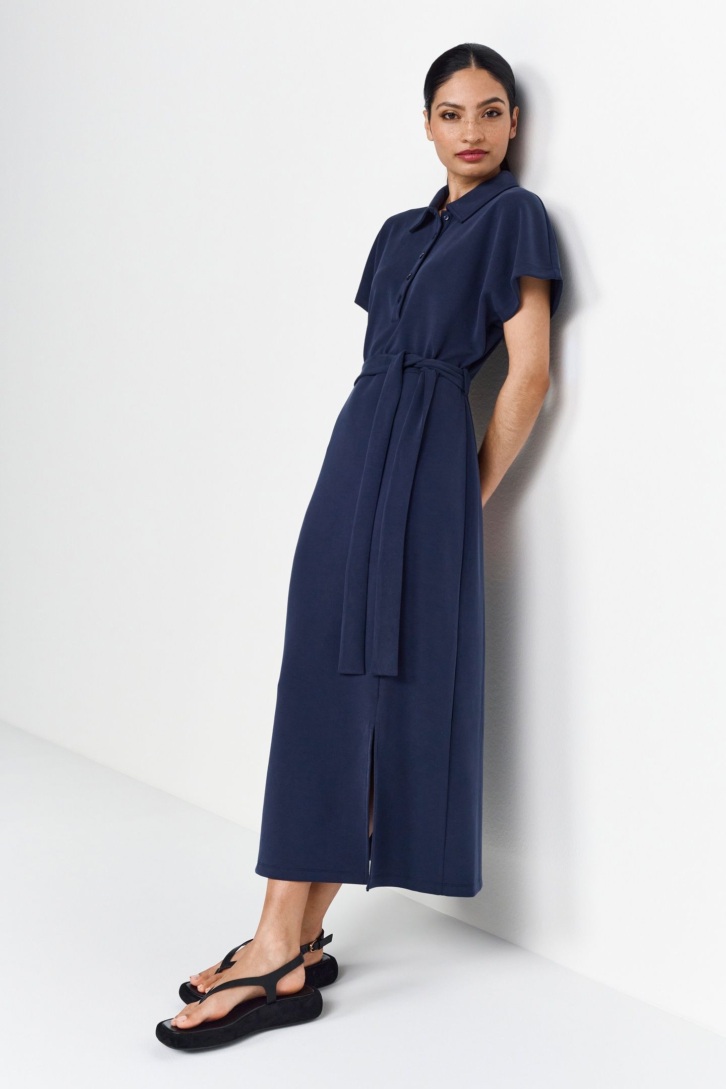 SCUBA POLO DRESS MIDNIGHT BLUE 2