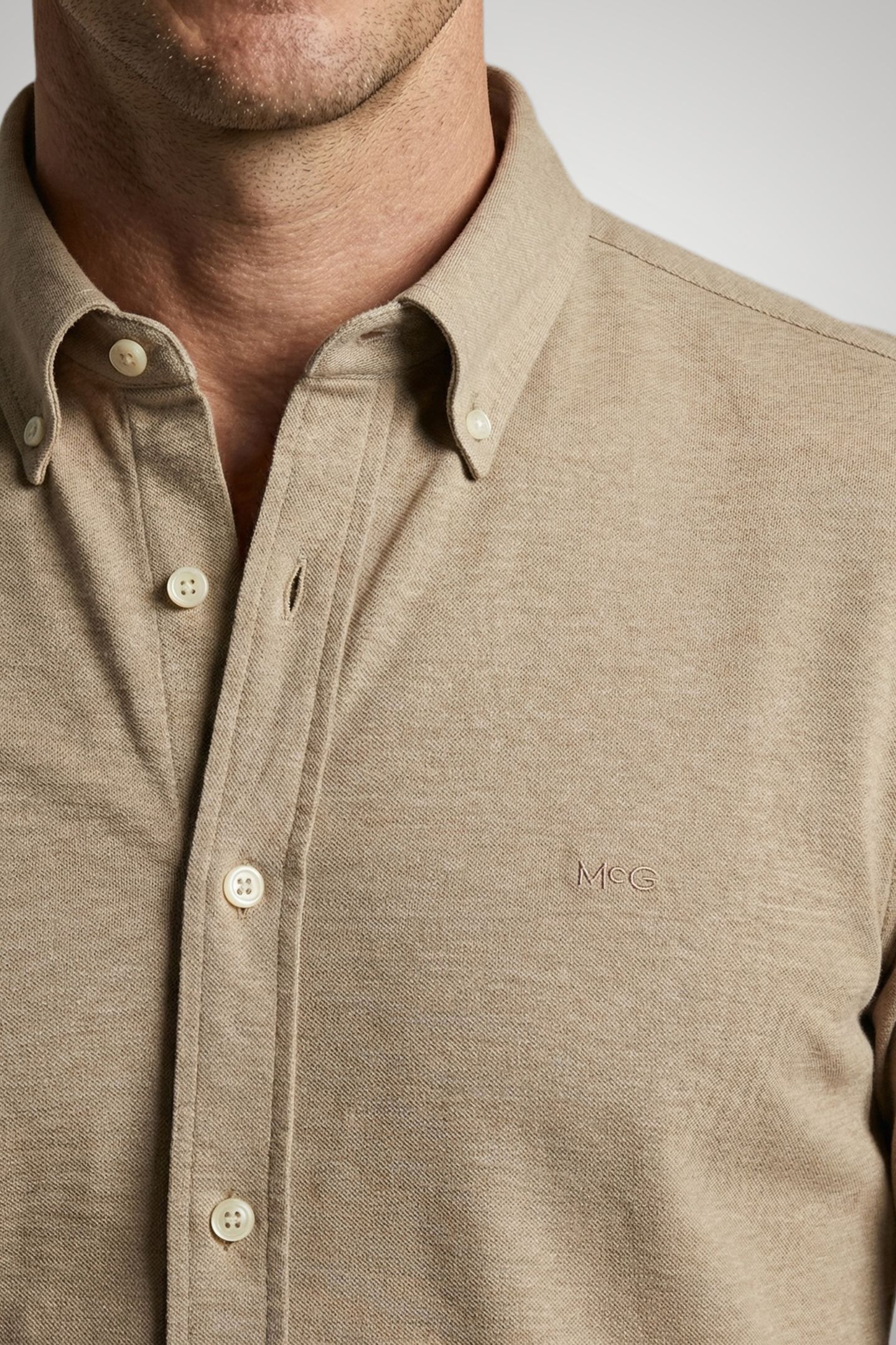 STRETCH PIQUE SHIRT SAND 4