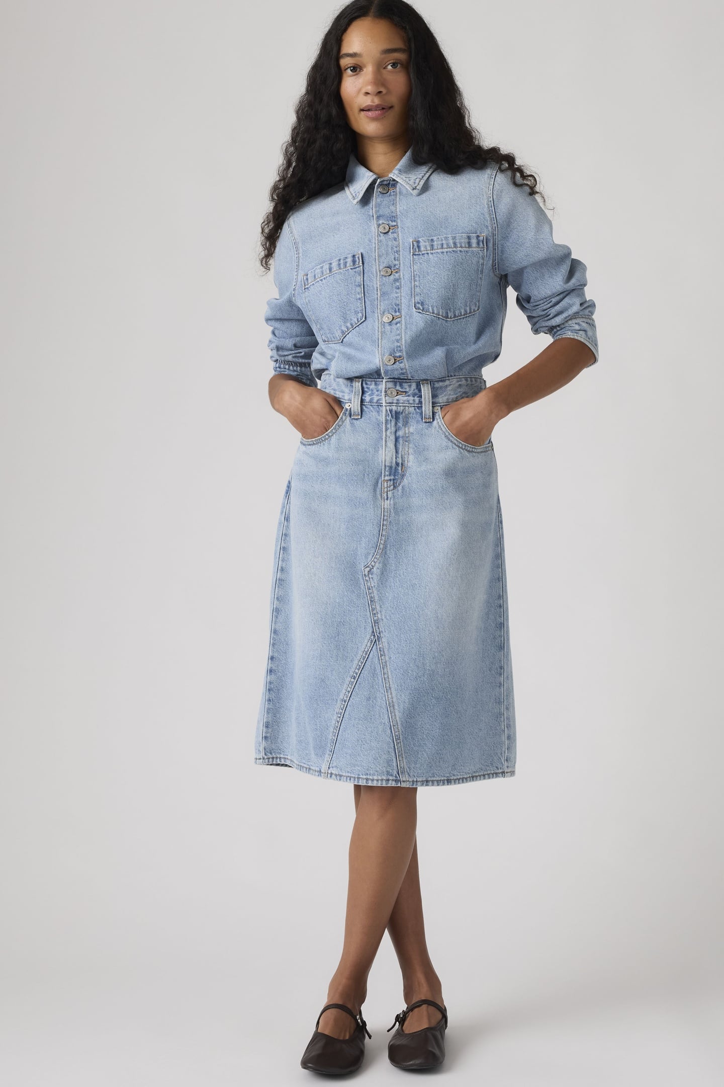 LONG SLEEVE A LINE WESTERN DRESS 1