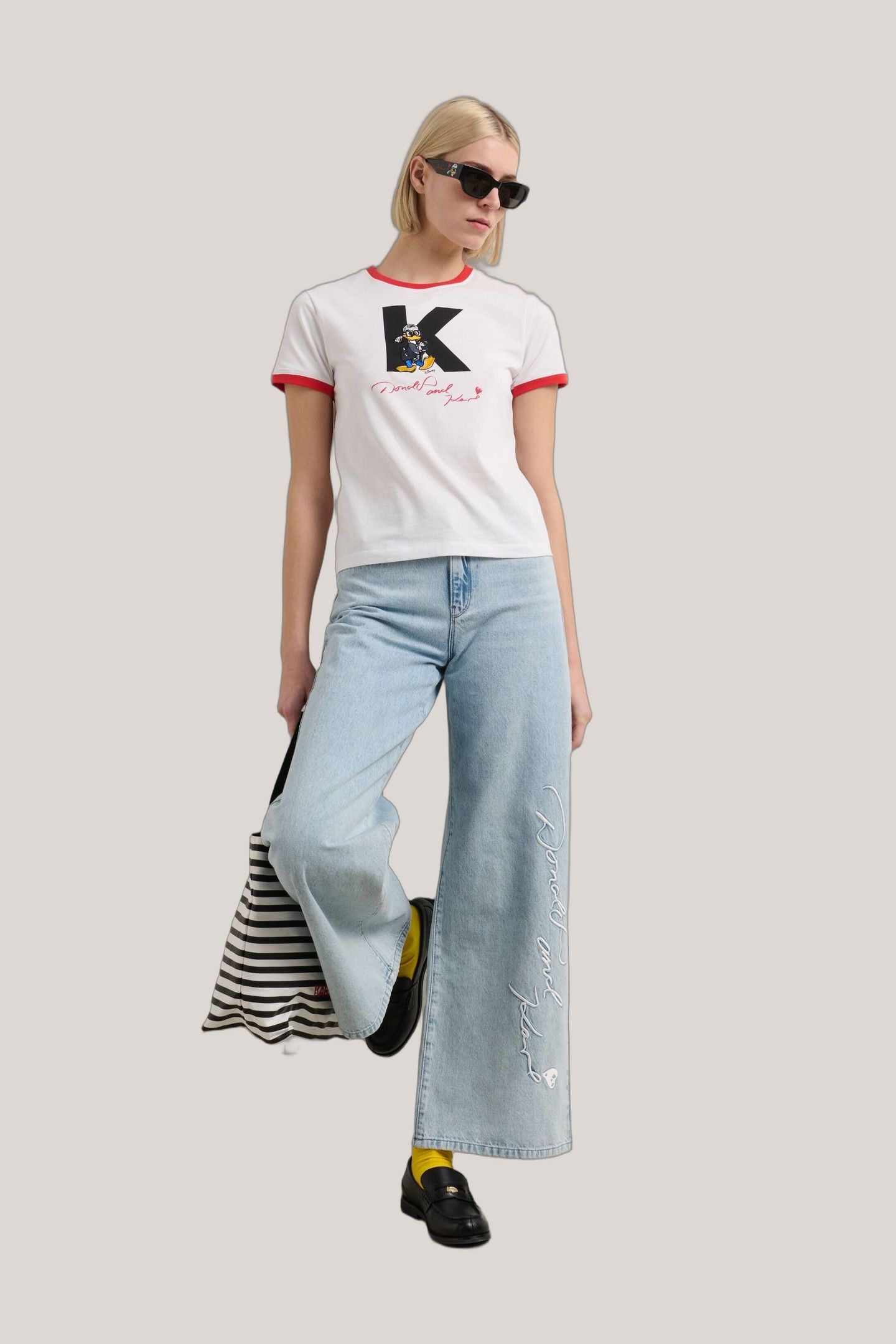DISNEY WIDE LEG DENIM PANTS LIGHT BLUE DENIM 4
