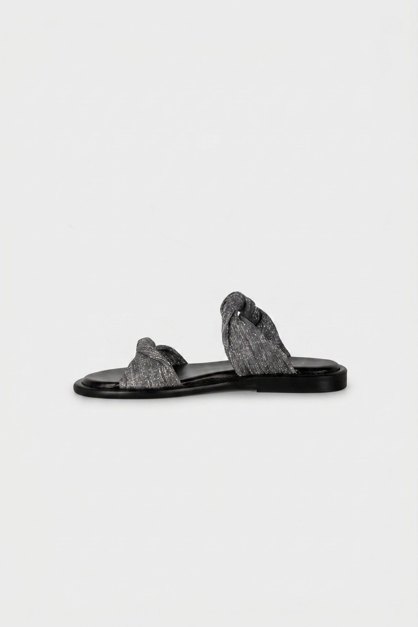 TWIST GLITTER MULES SILVER/BLACK 3