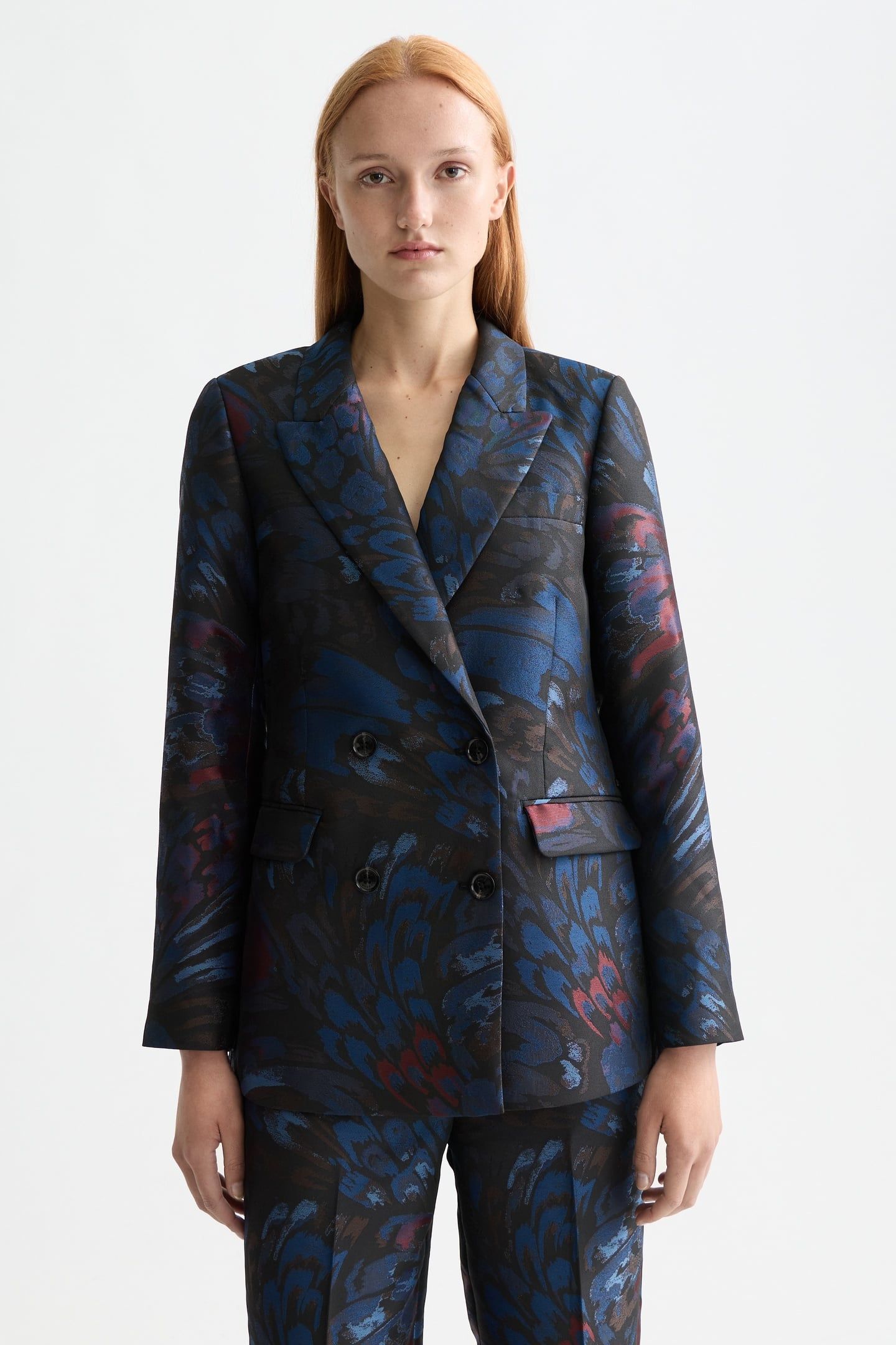 DOUBLE BREASTED JACQUARD BLAZER PHEASANT 1