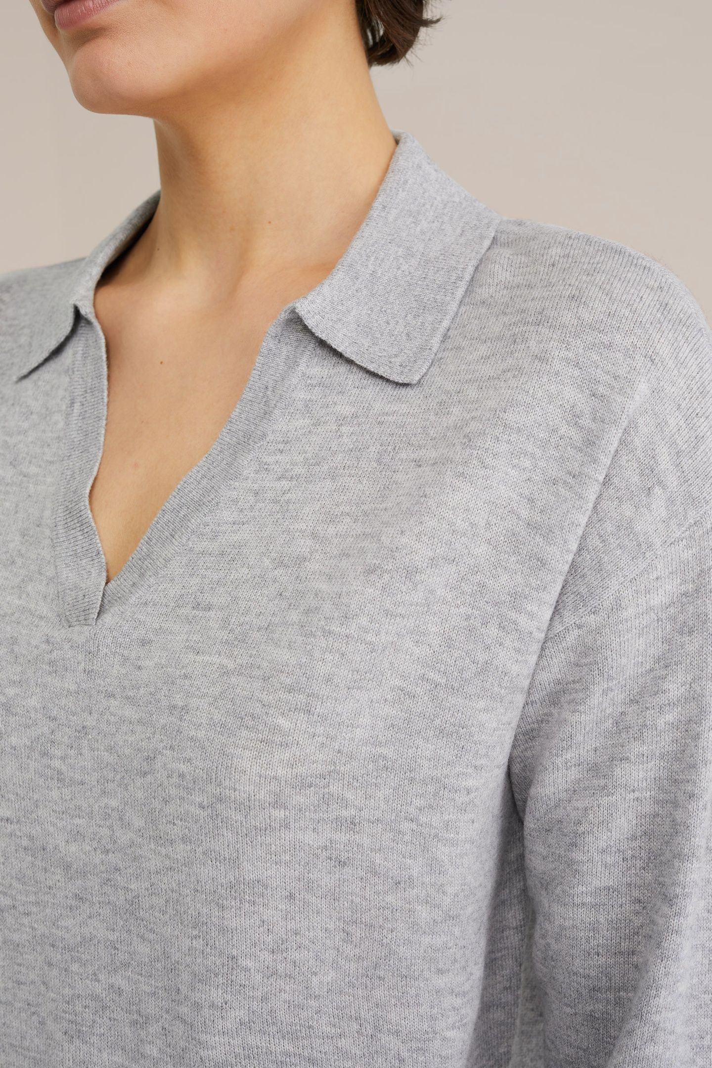 KNITTED PULLOVER LIGHT GREY 5
