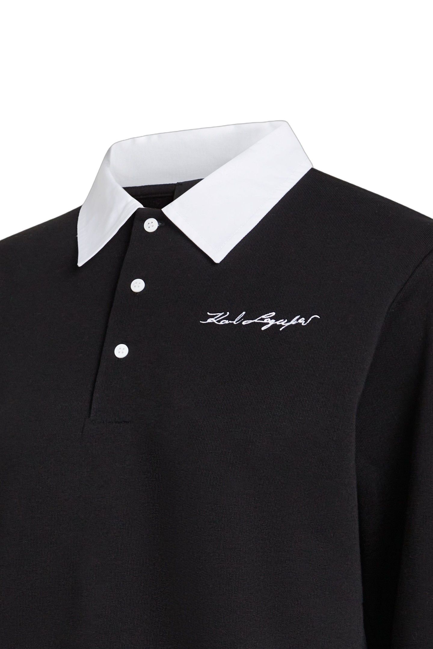 POPLIN COLLAR SWEATSHIRT BLACK 3