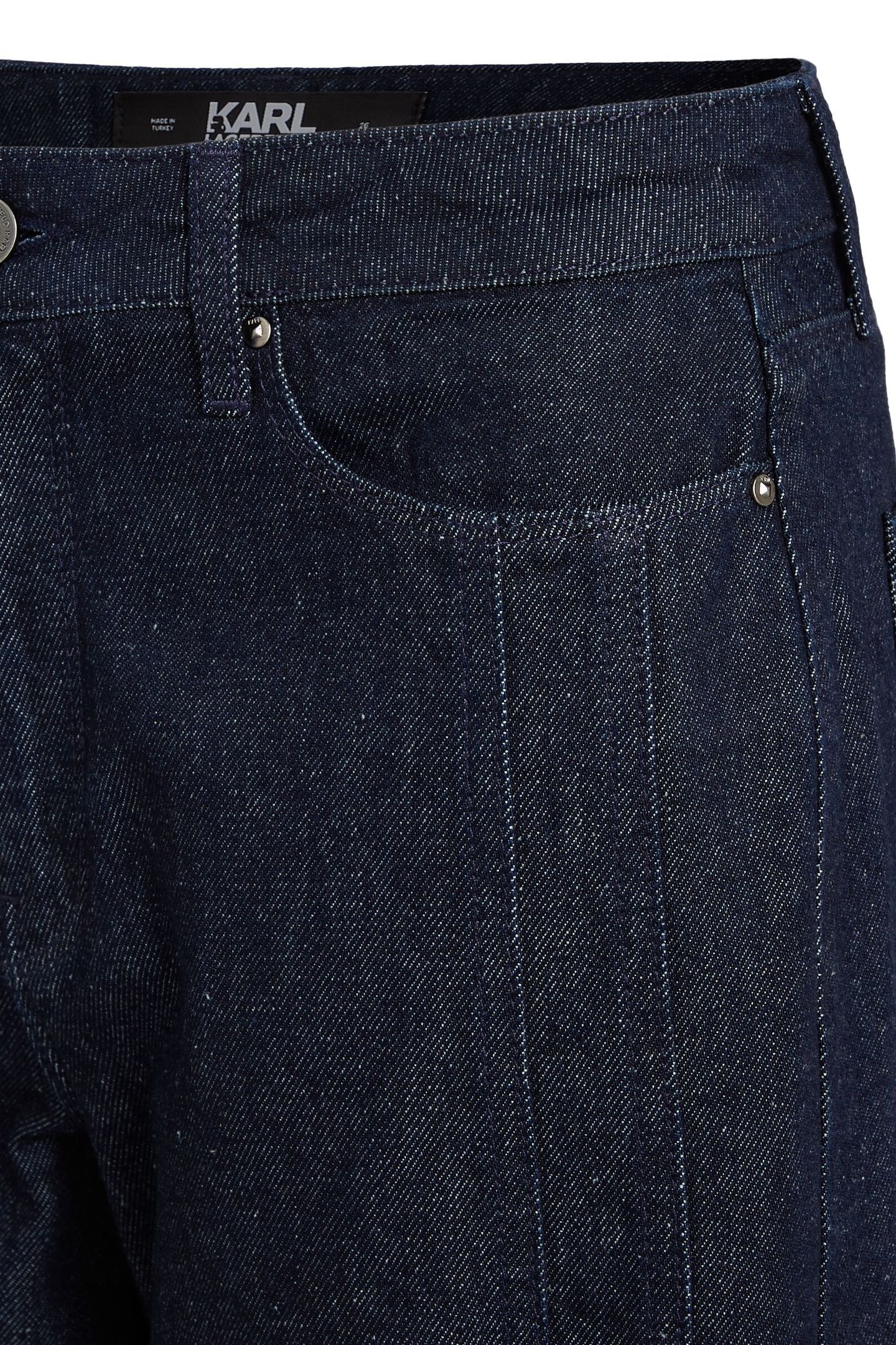MID RISE WIDE LEG DENIM PANTS DARK BLUE 6