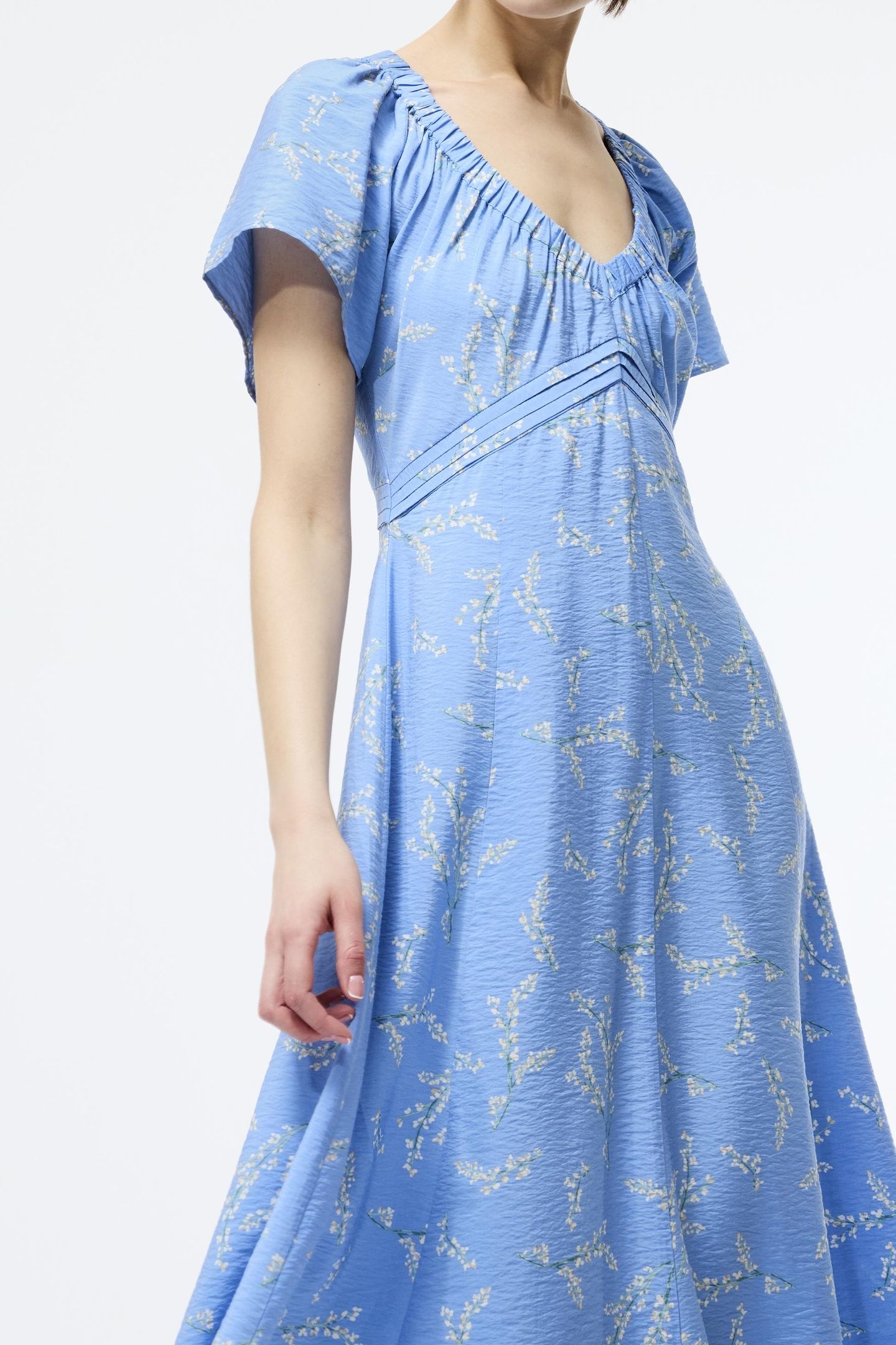 DANIELLA FARON DRAPE V NK MIDI CORNFLOWER BLUE 3