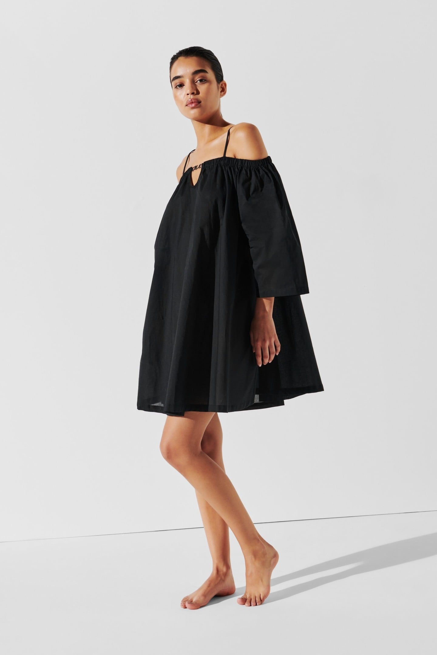 KARL DNA OFF SHOULDER DRESS BLACK 5