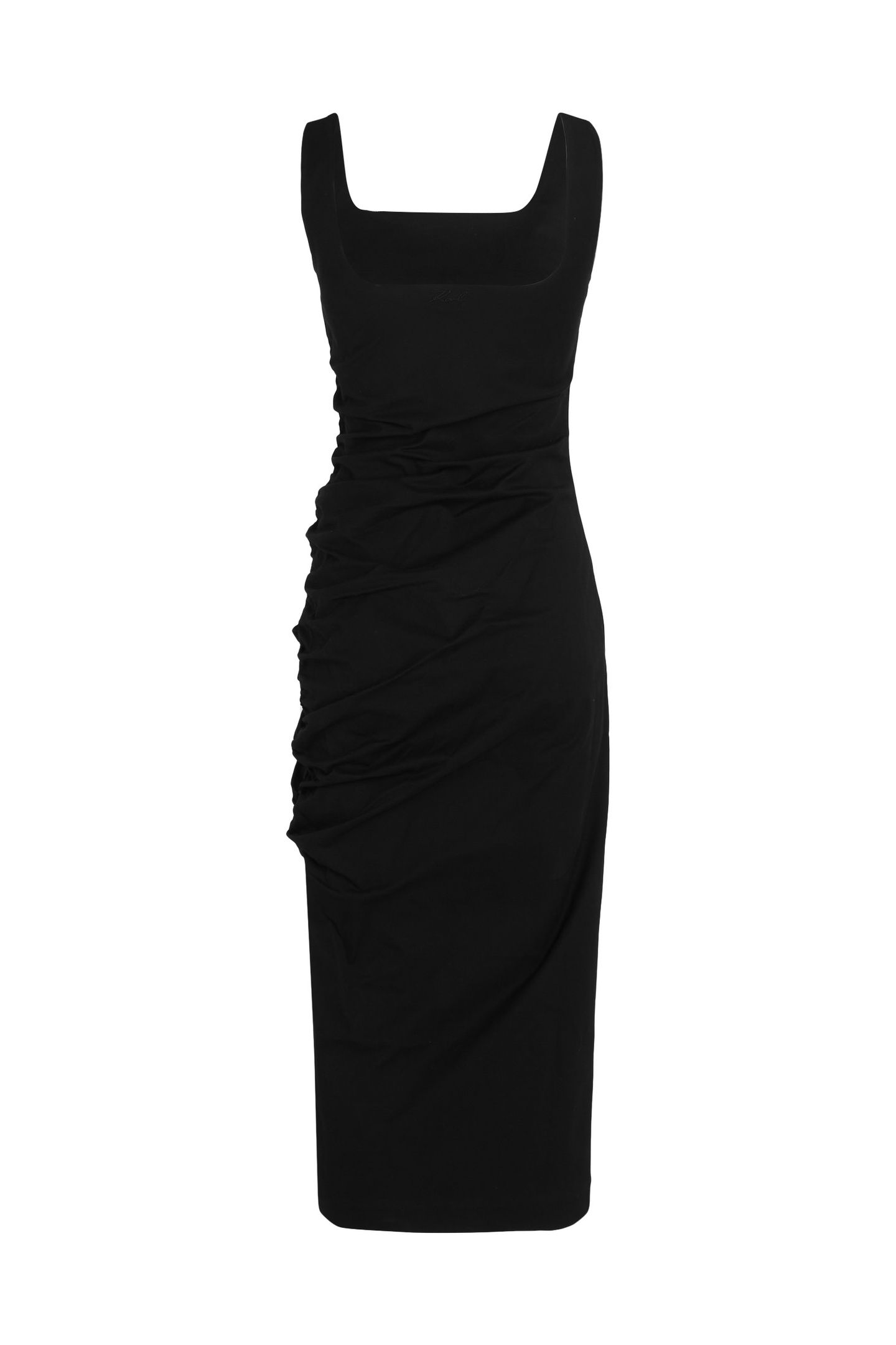 GATHERED STRETCH DRESS BLACK 6