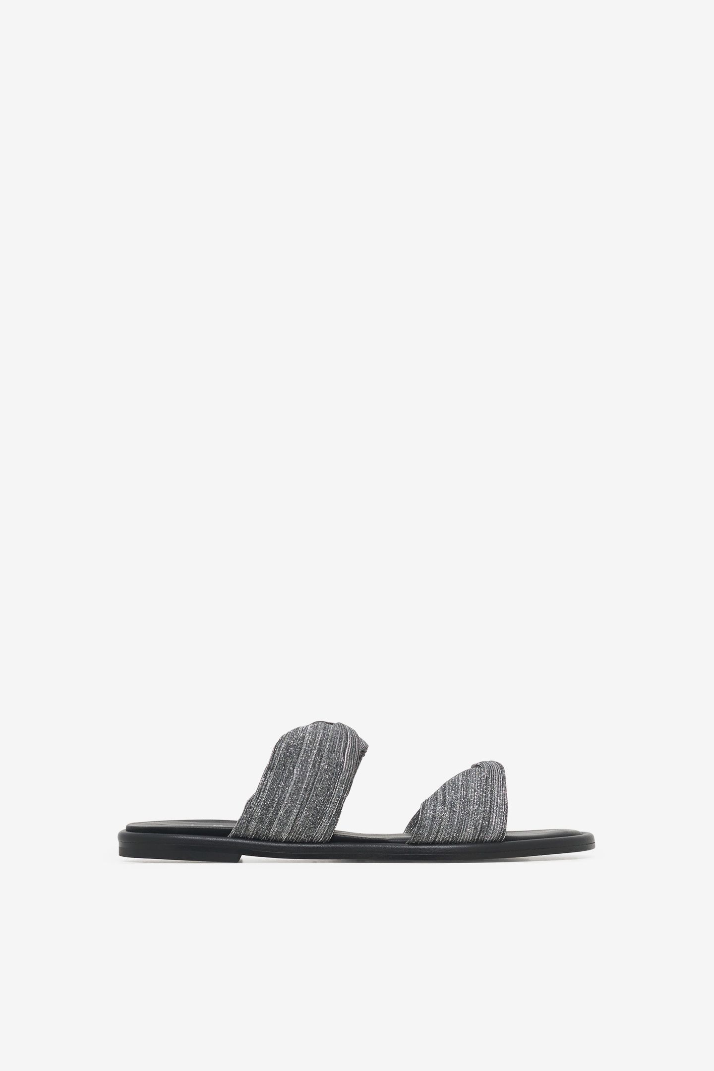 TWIST GLITTER MULES SILVER/BLACK 2