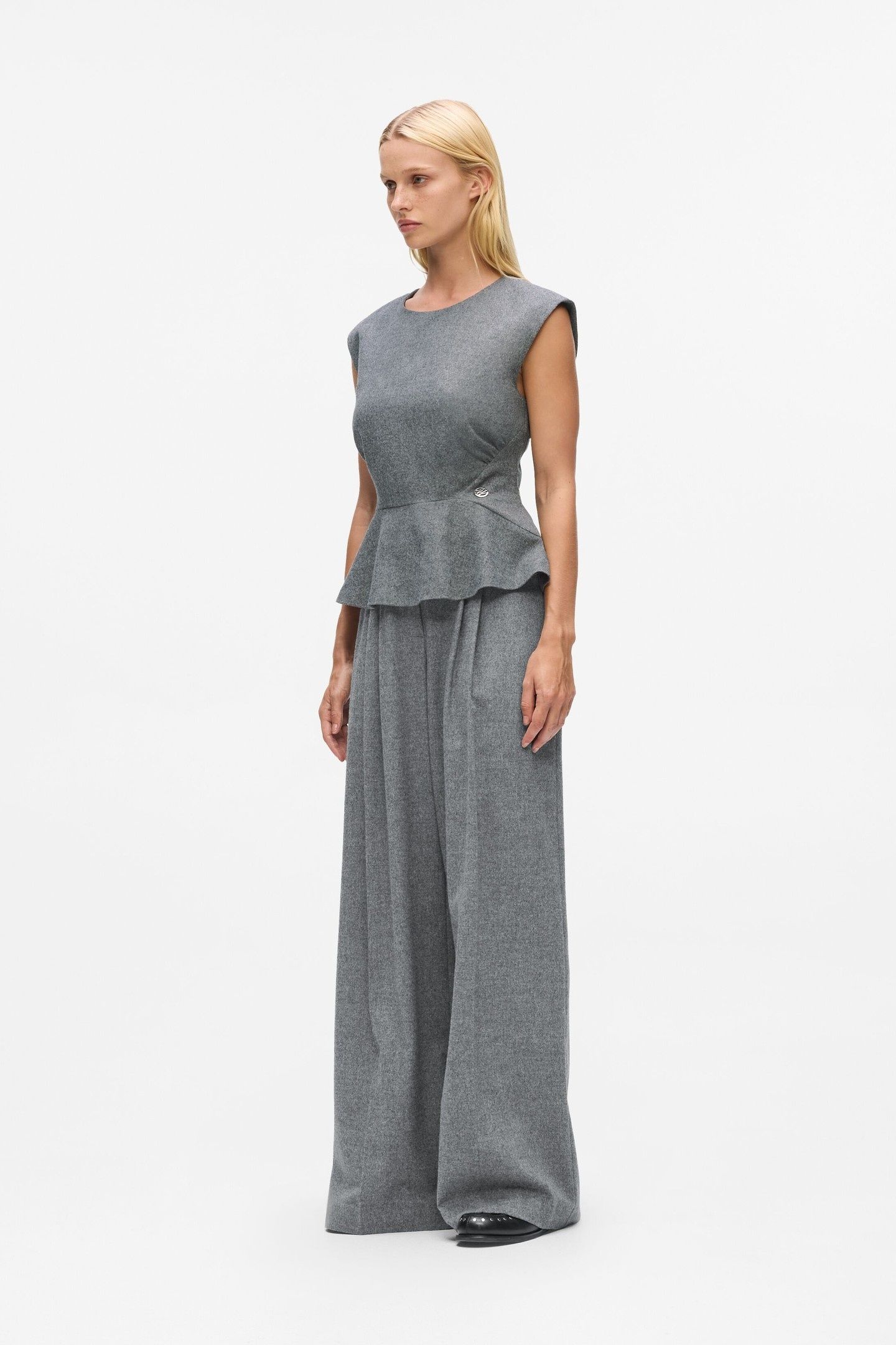 FLANNEL TOP MEDIUM GREY MELANGE 4