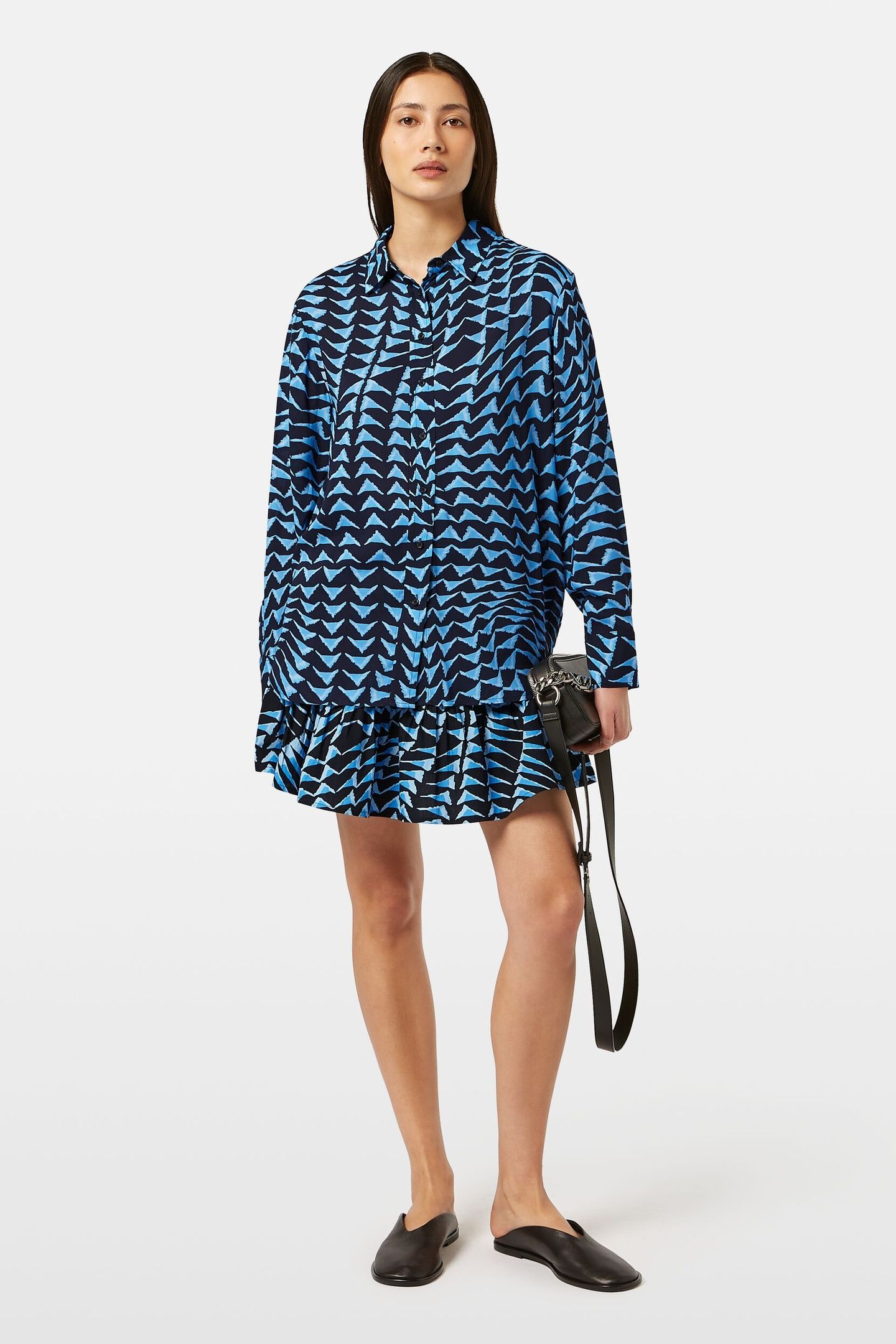 MINI SKIRT WITH GATHERING HOUSE OF MIRRORS BLUE 1