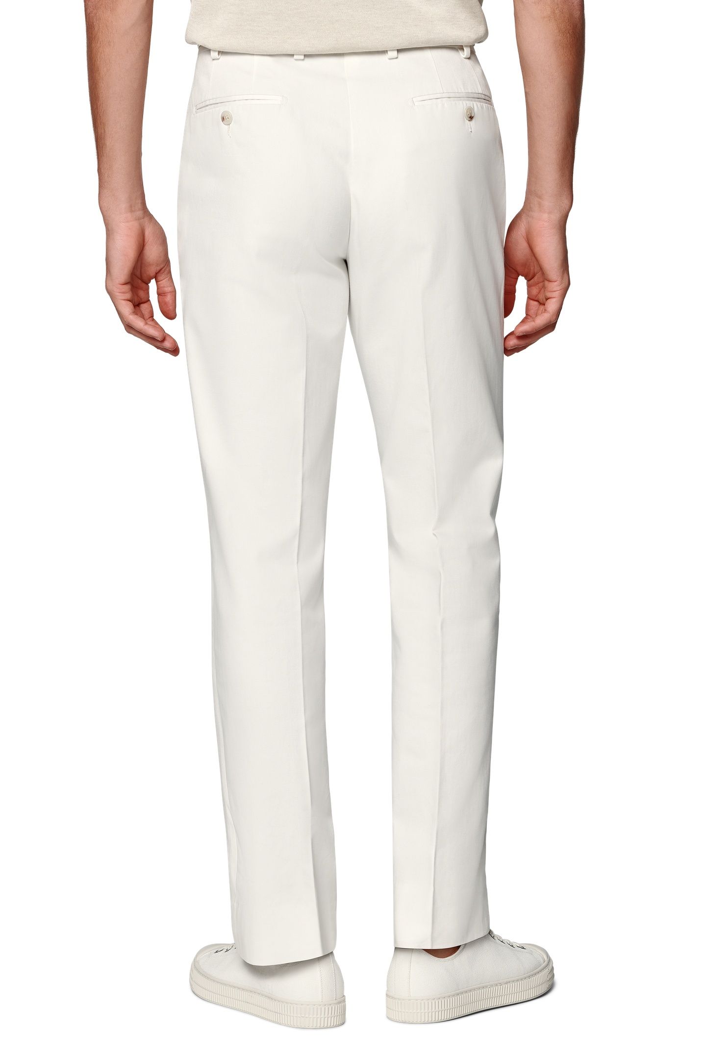 MILANO-OFF-WHITE-PURE COTTON FORMAL TROUSERS OFF-WHITE 4
