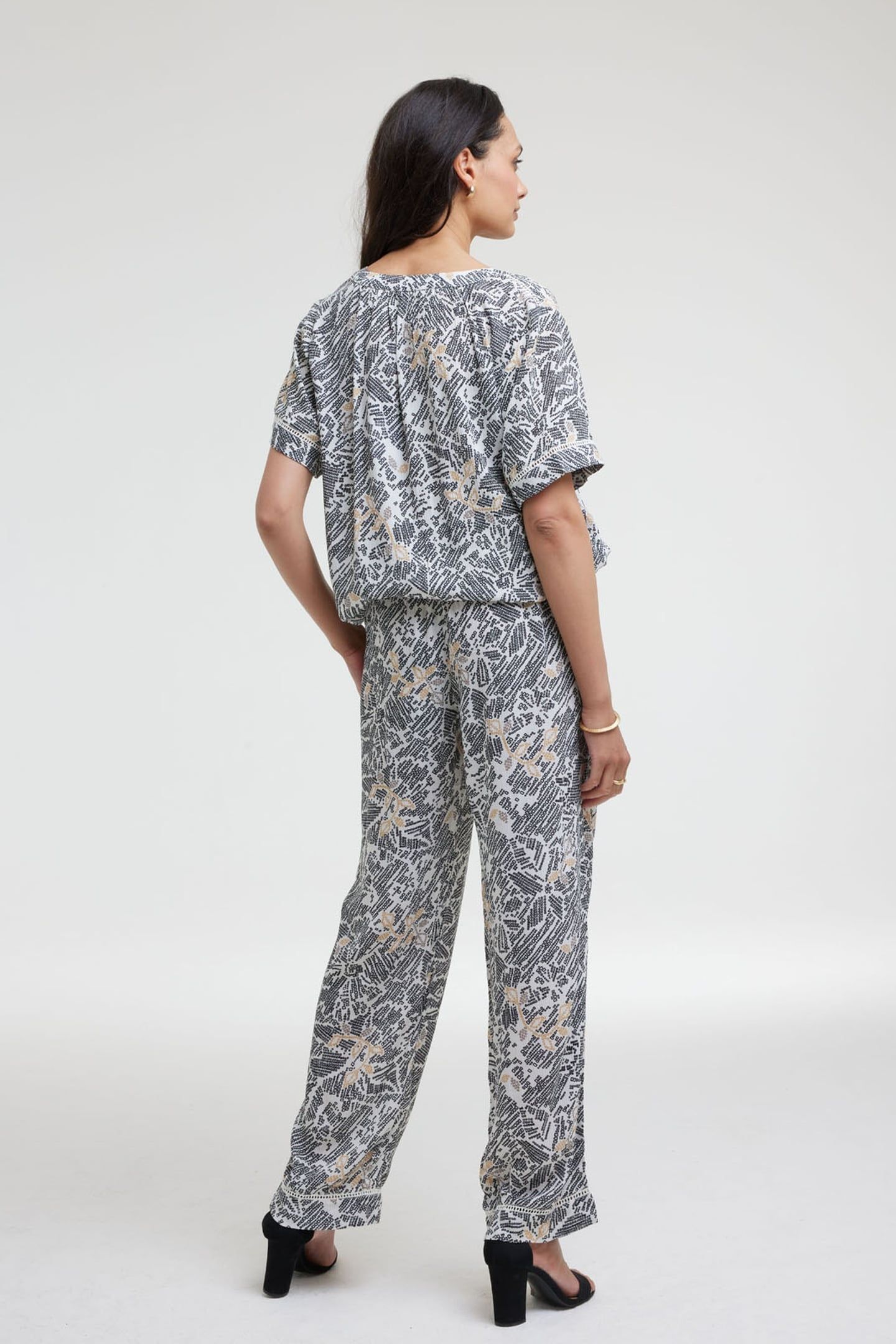 PANTS YARA OFFWHITE PIXEL PRINT 3
