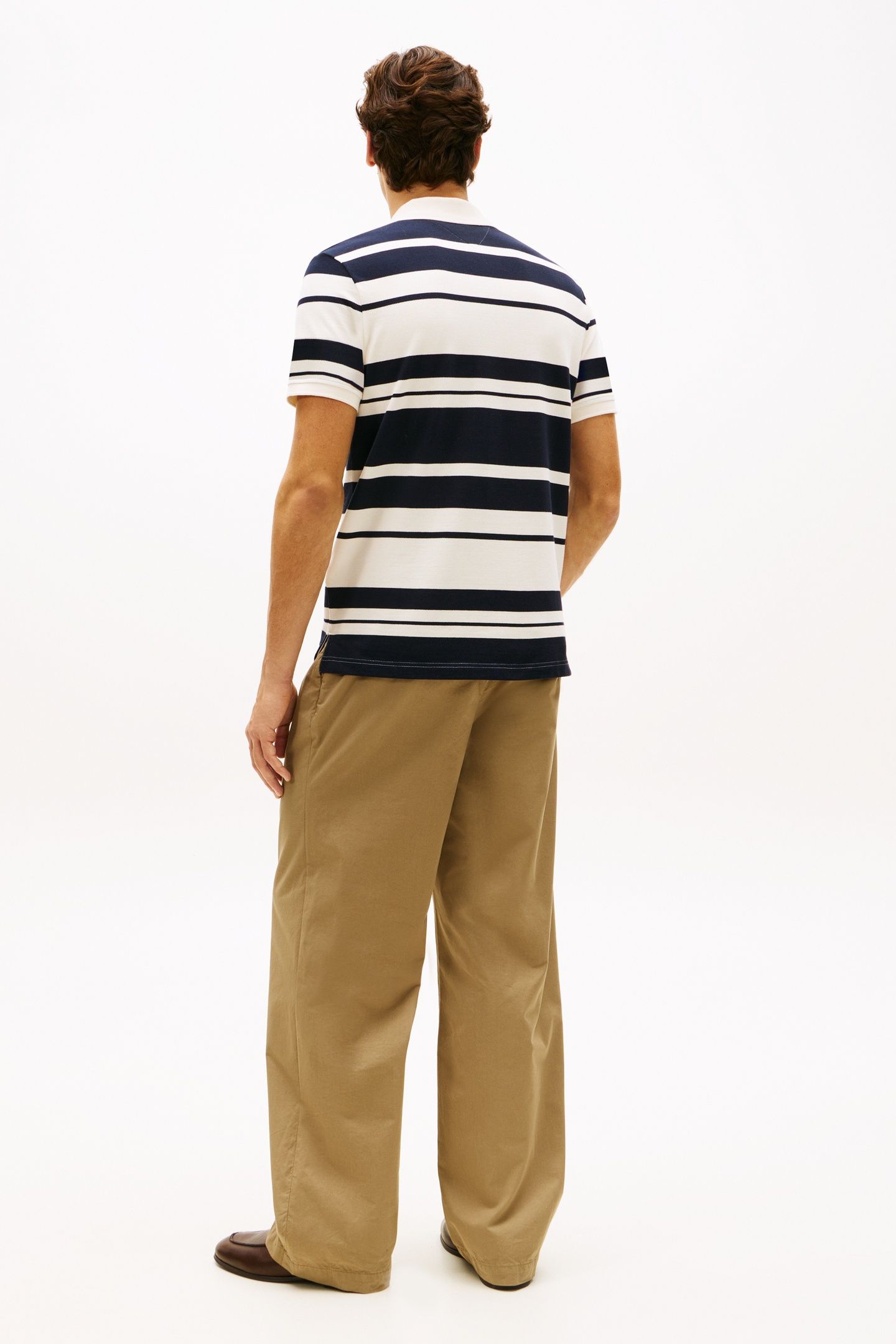 PIQUE MULTI STRIPE POLO IVORY PETAL/DESERT SKY 3