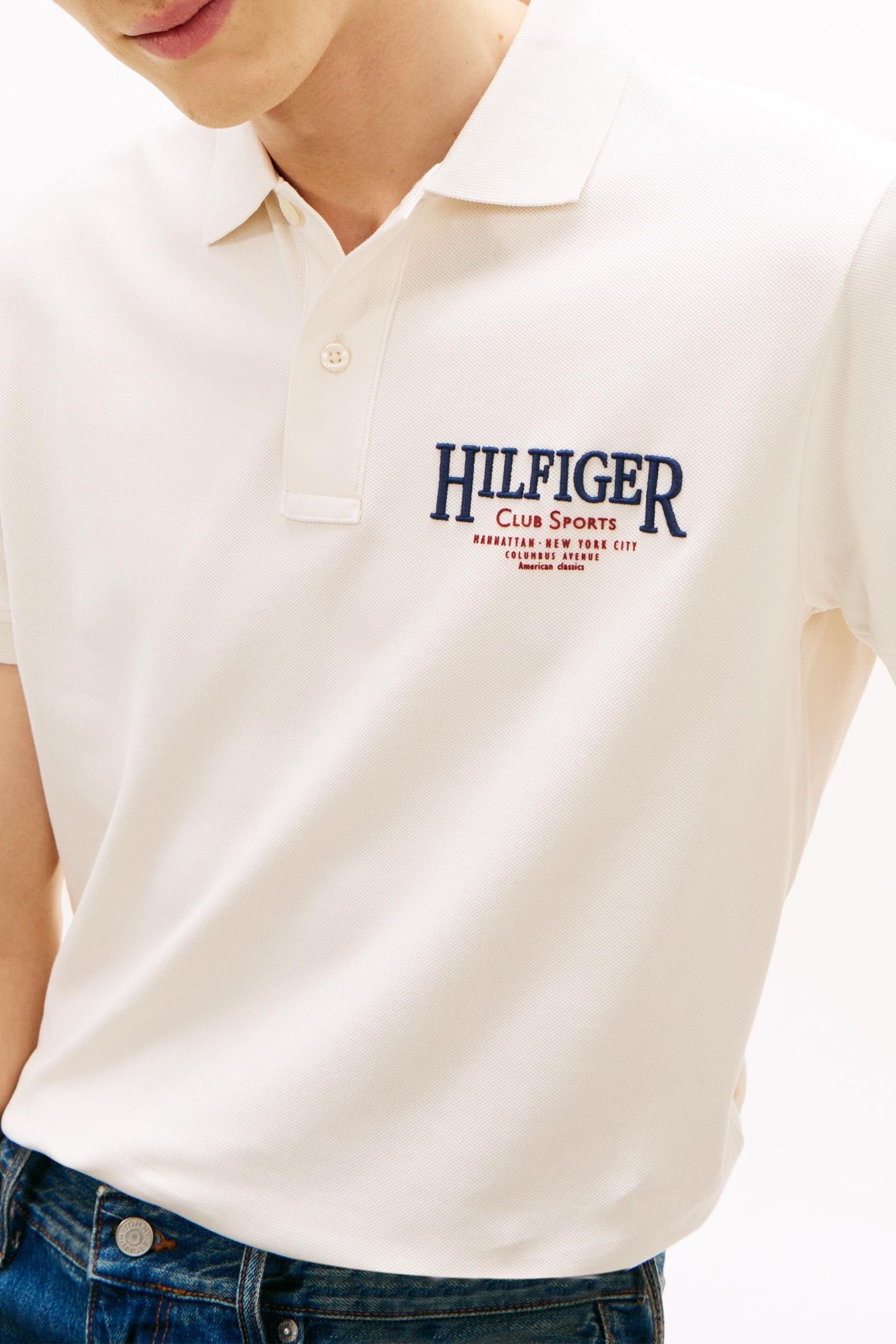 LEFT CHEST GRAPHIC POLO IVORY PETAL 5