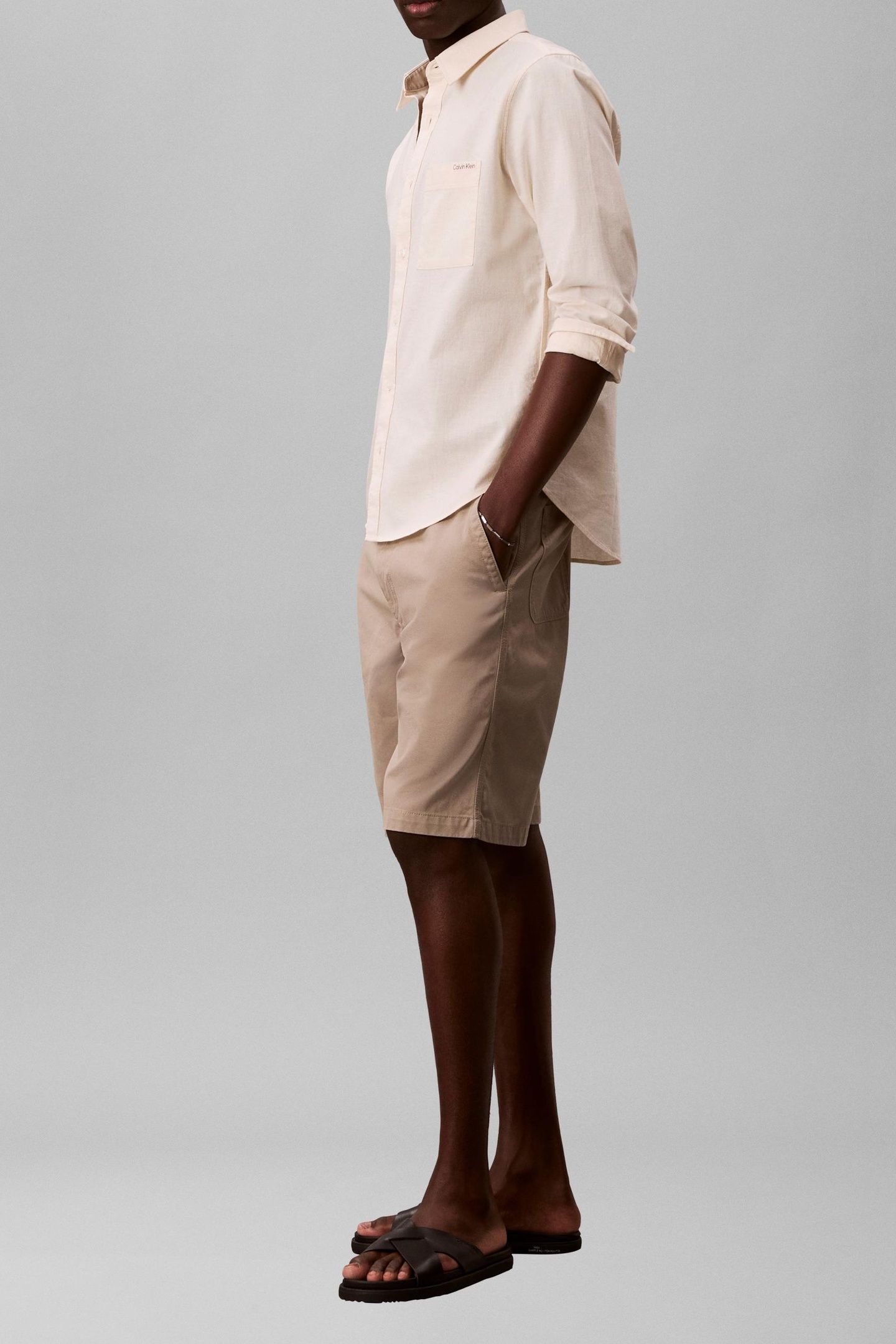 90S BAGGY COTTON SHORTS VINTAGE KHAKI 4