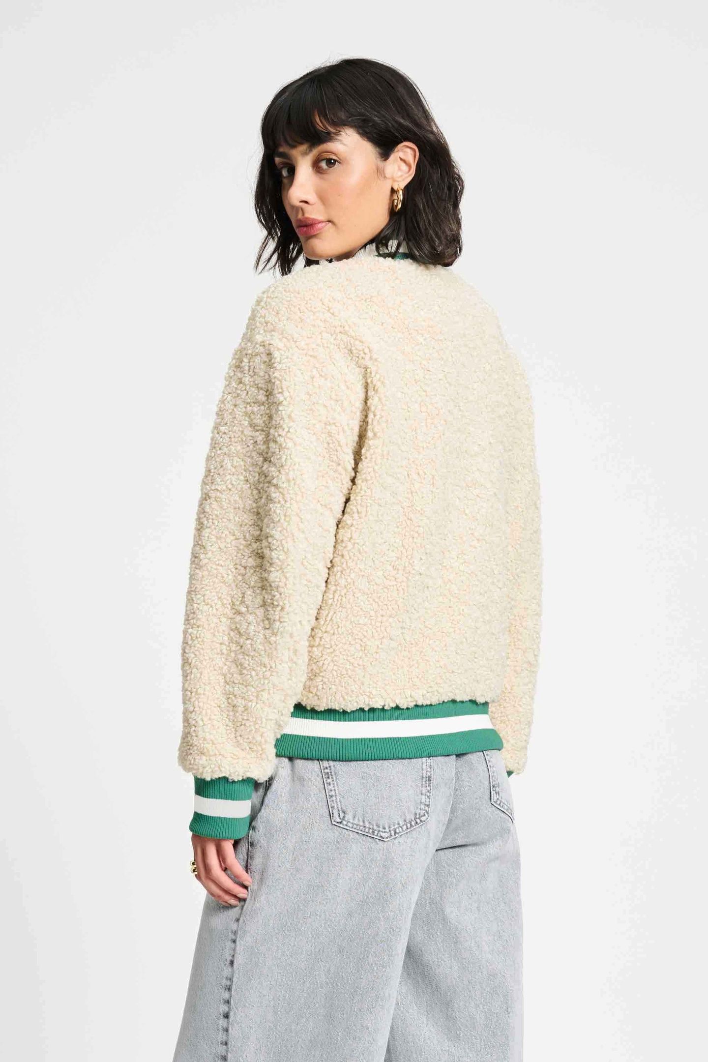 JACKET - TEDDY BASEBALL ECRU 3