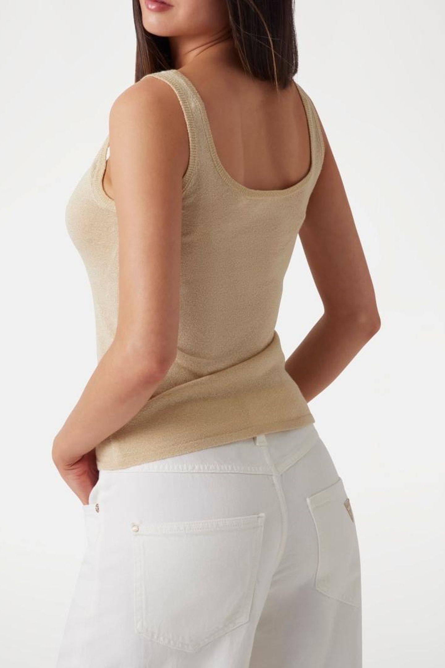 GUESS ECO NELLIE TANK TOP SWTR GOLD LUREX 3