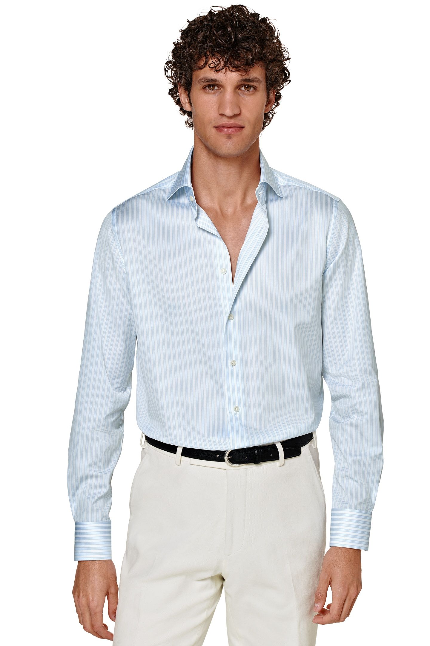 CUTAWAY RETRO STRIPE WHITE FORMAL SHIRTS LIGHT BLUE 2