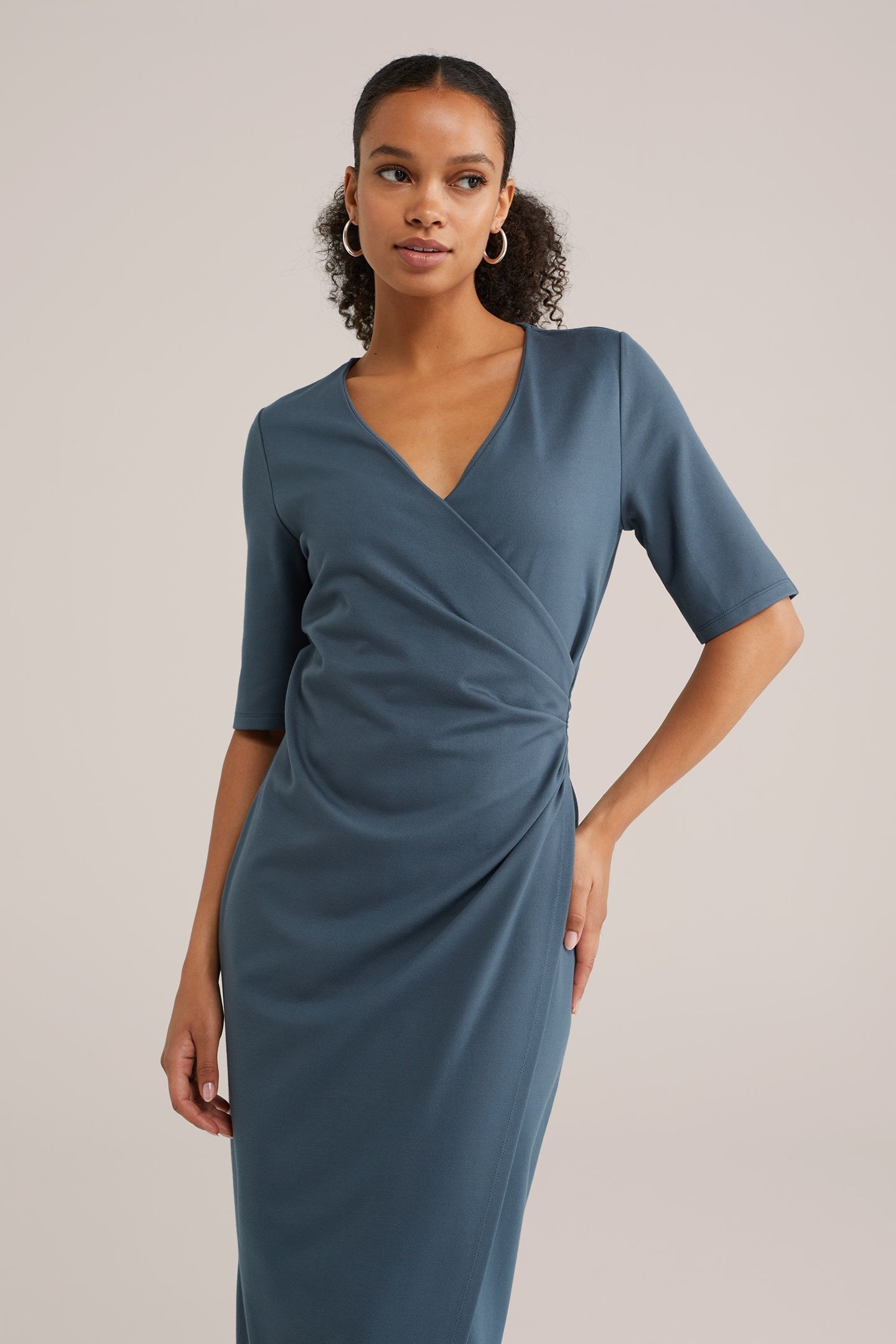 DRESS MIDI GREYISH BLUE 3