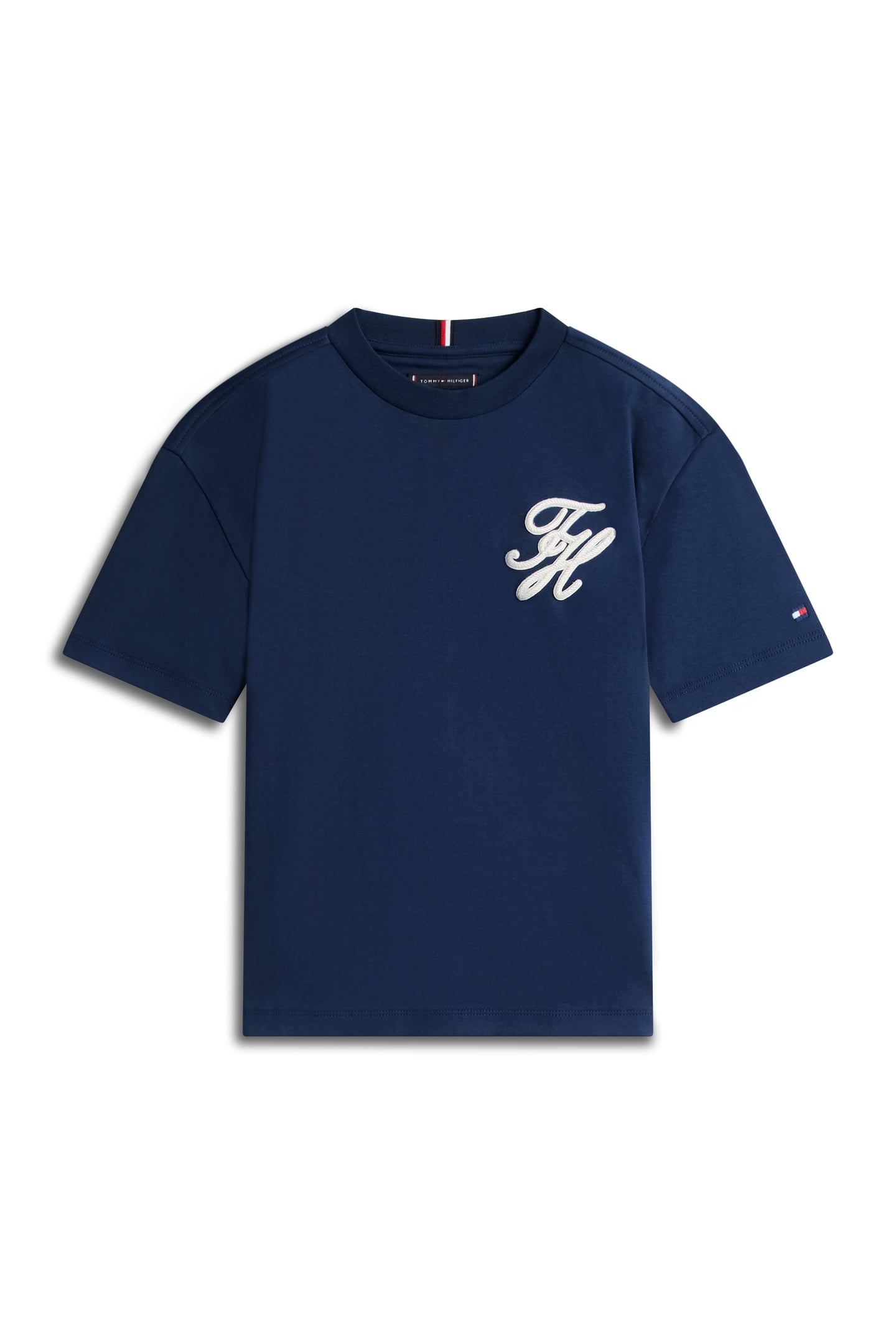 BOYS TH SCRIPT INTERLOCK T-SHIRT DARK NIGHT NAVY 4